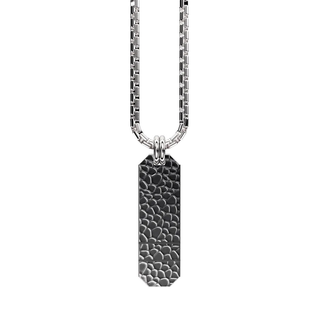 Angled Set Your Bar Sterling Silver Double Horizontal Hammered/Polished Design