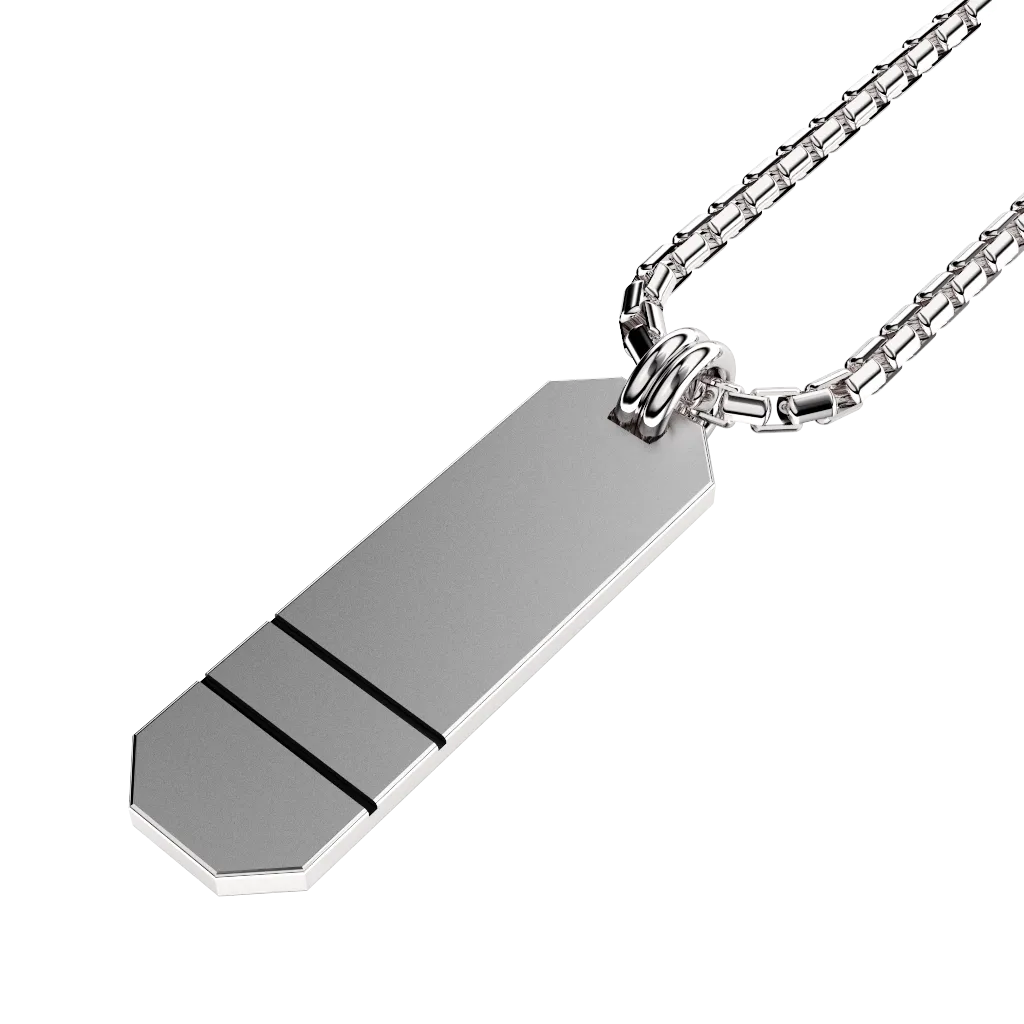 Angled Set Your Bar Sterling Silver Double Horizontal Matte/Blackened Design
