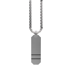 Angled Set Your Bar Sterling Silver Double Horizontal Matte/Blackened Design