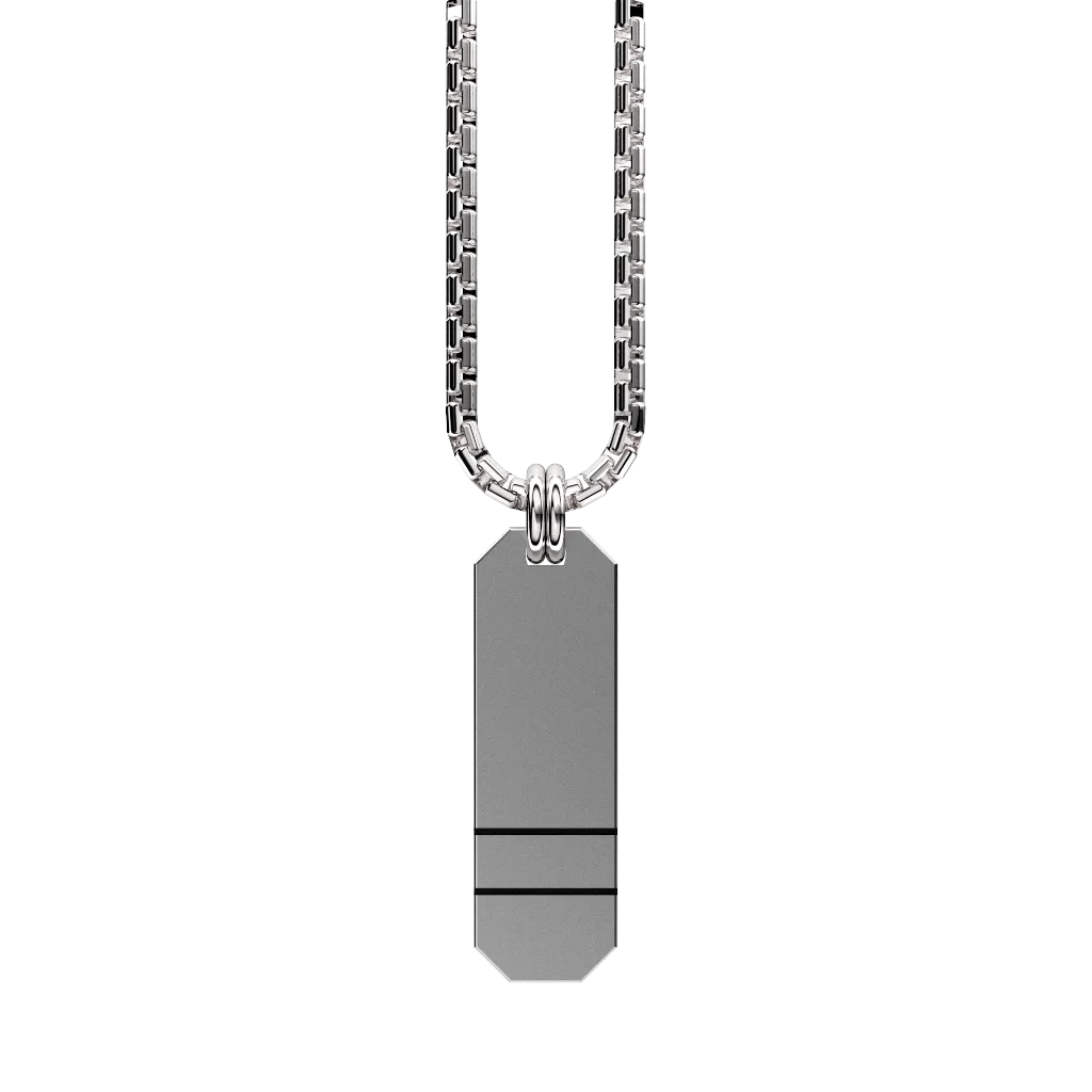 Angled Set Your Bar Sterling Silver Double Horizontal Matte/Blackened Design