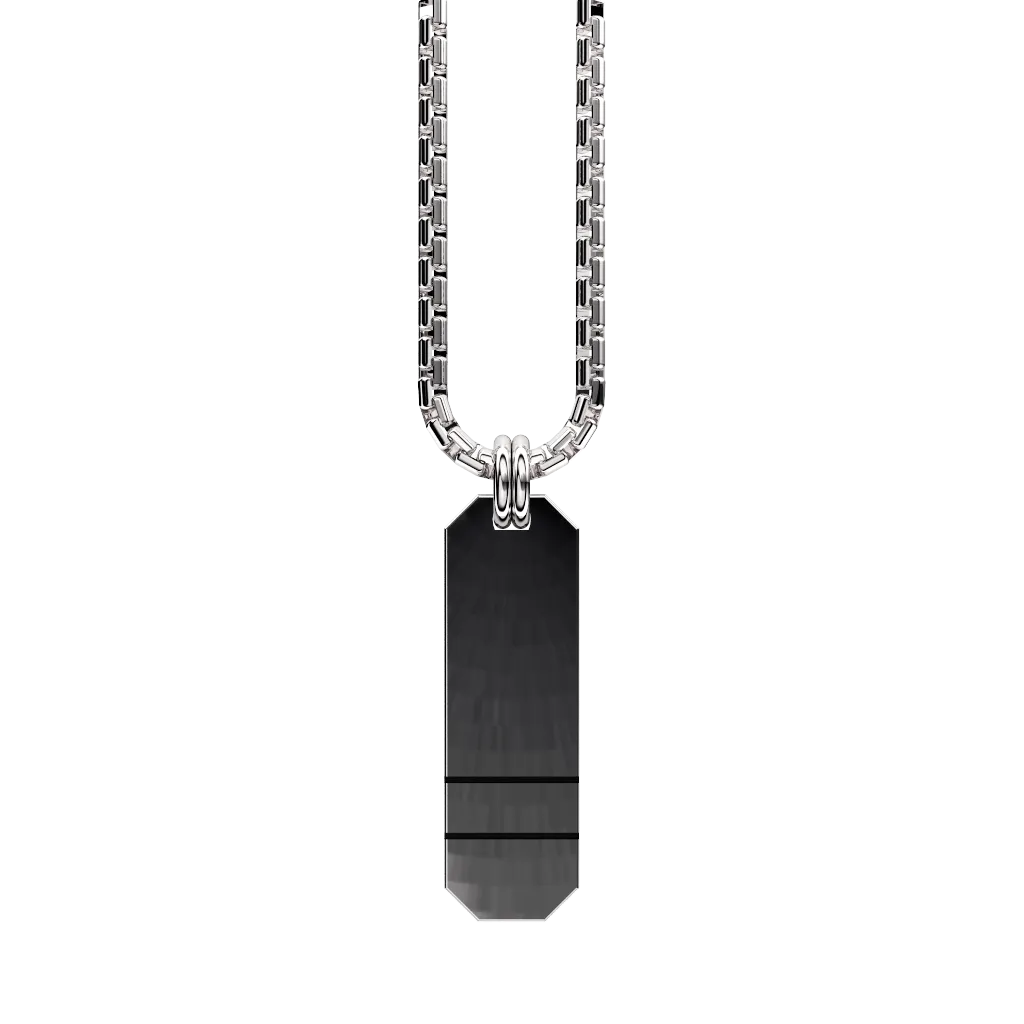 Angled Set Your Bar Sterling Silver Double Horizontal Polished/Blackened Design