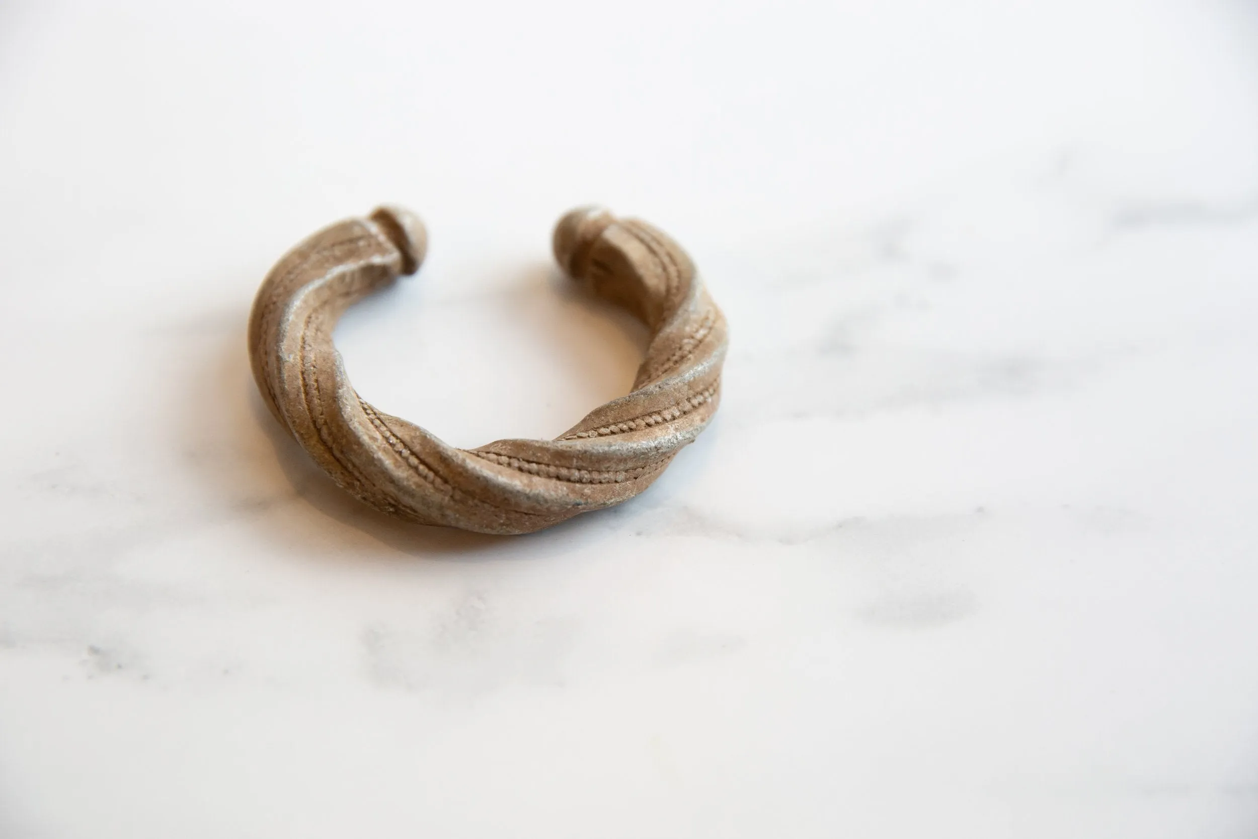 Antique African Aluminum Twisted Design Cuff Bracelet