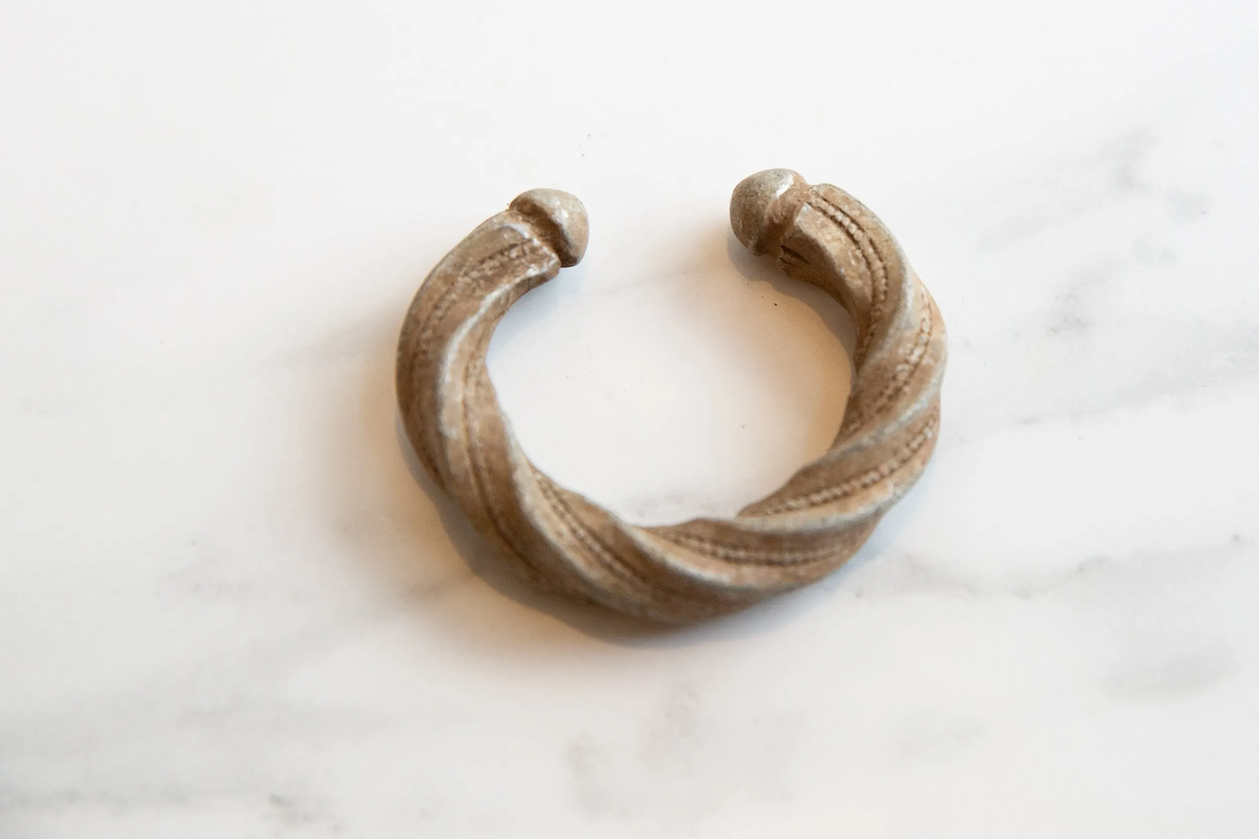 Antique African Aluminum Twisted Design Cuff Bracelet