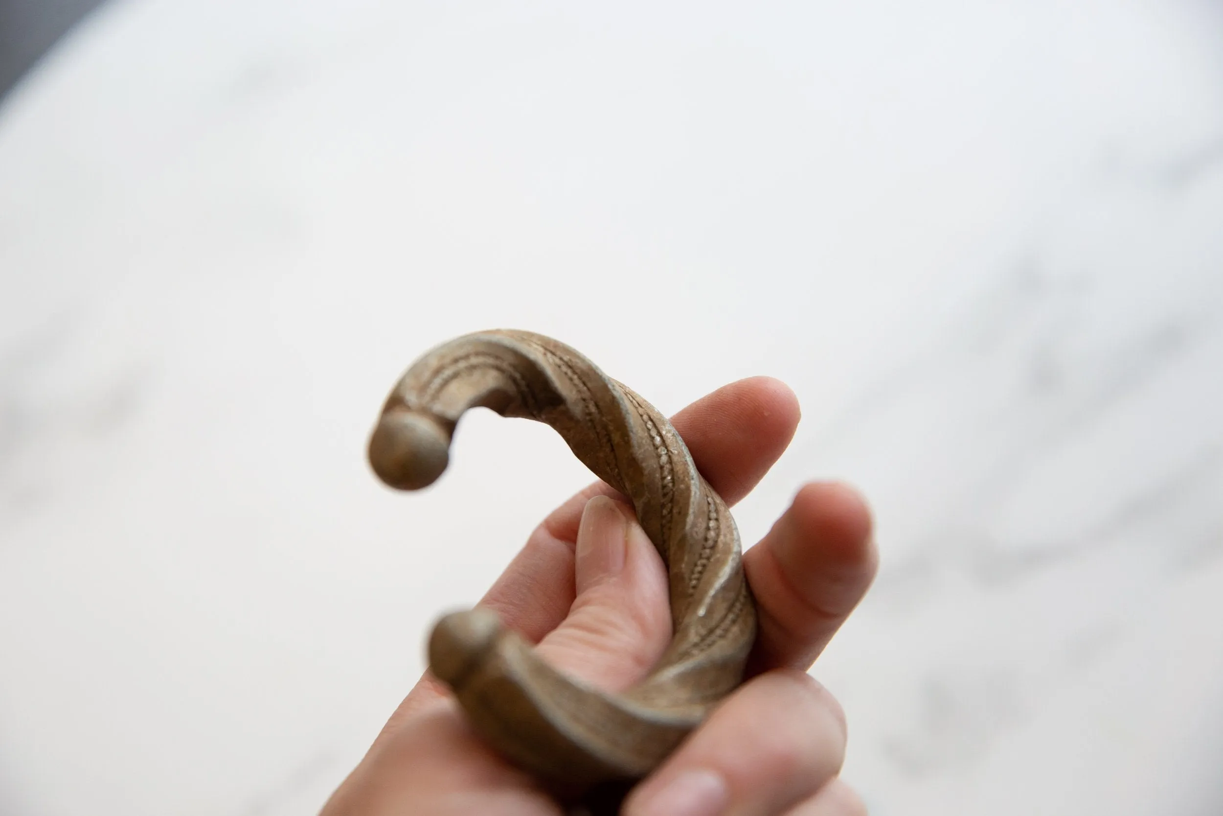 Antique African Aluminum Twisted Design Cuff Bracelet