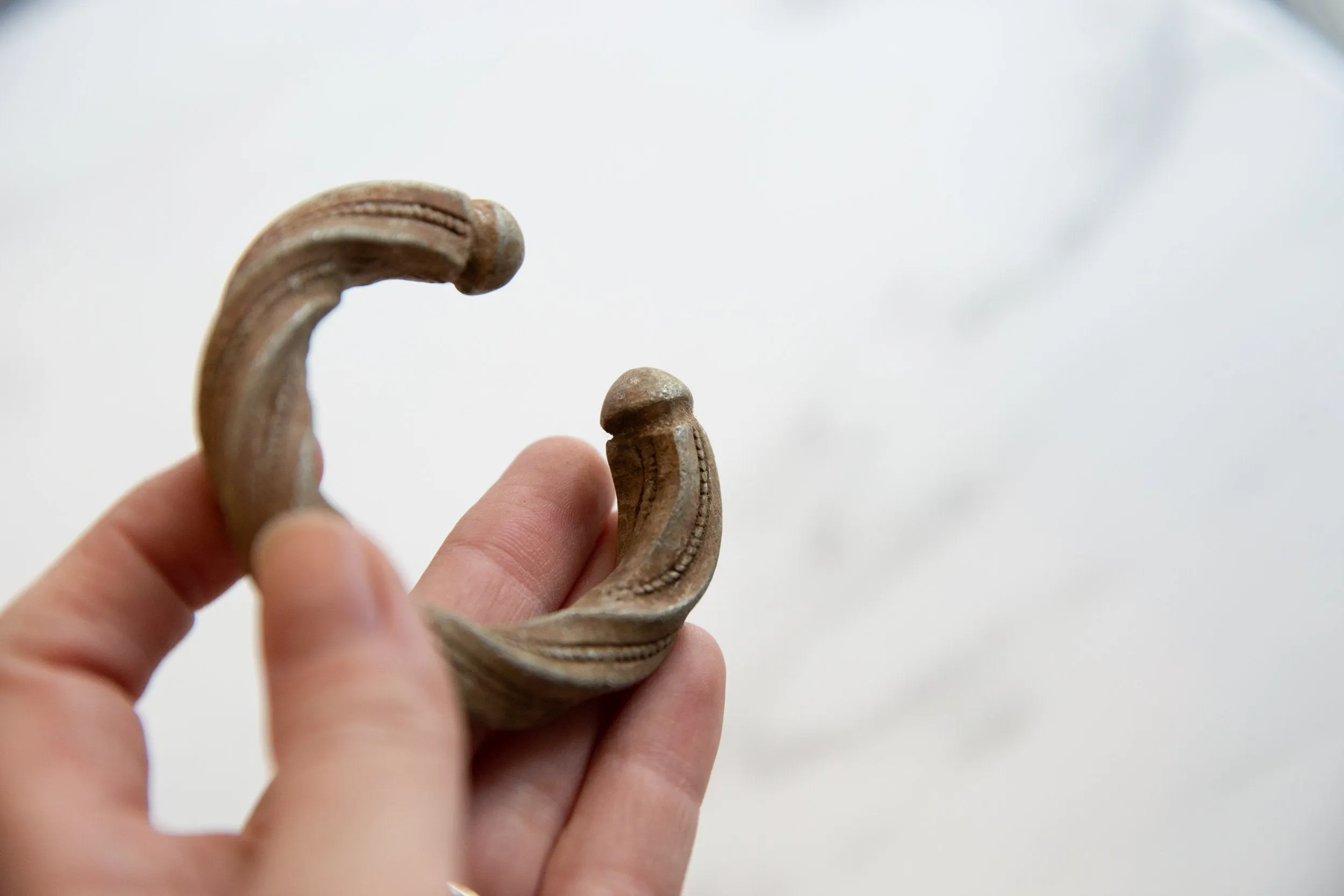 Antique African Aluminum Twisted Design Cuff Bracelet