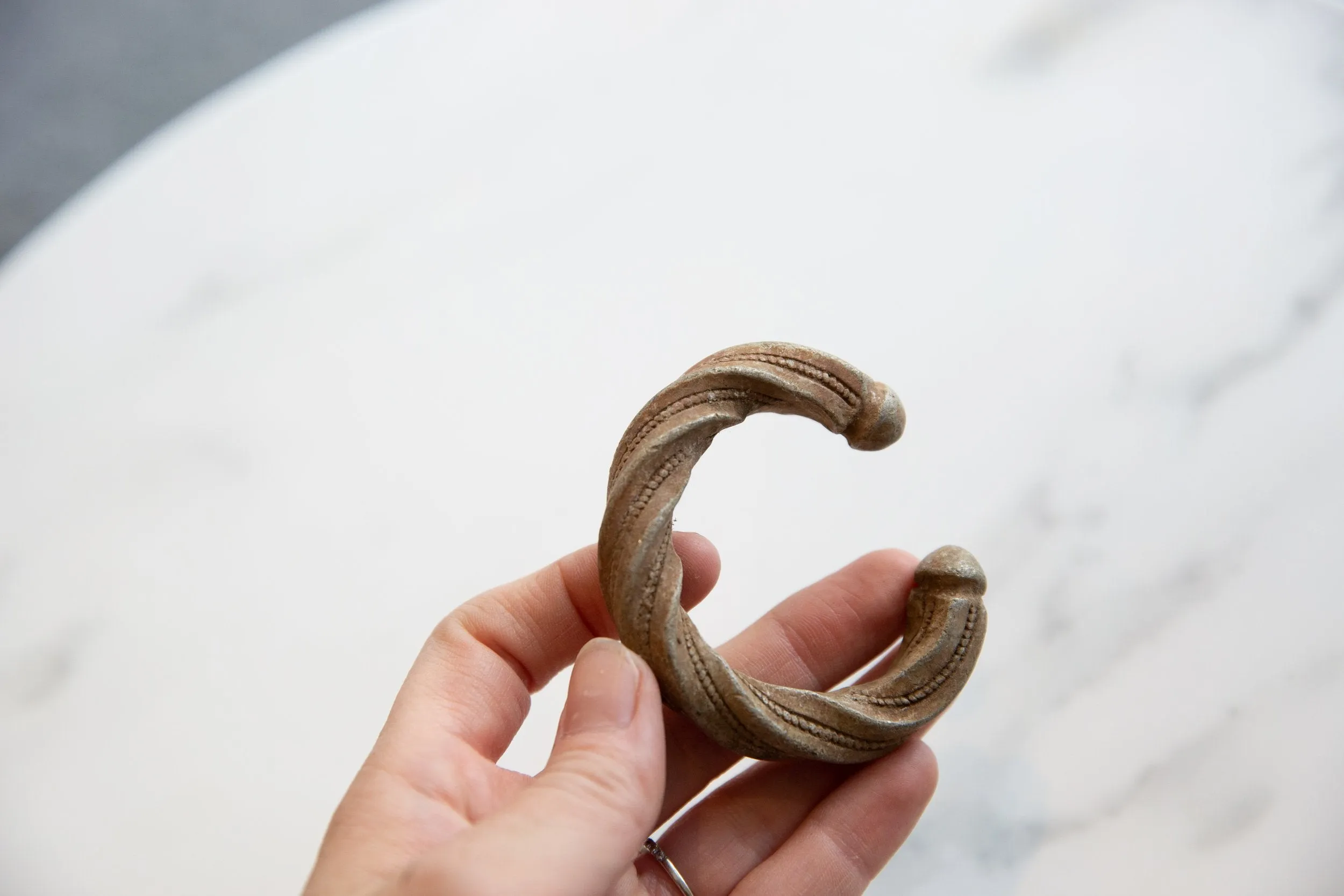 Antique African Aluminum Twisted Design Cuff Bracelet