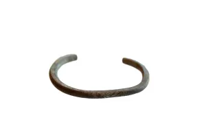 Antique African Bronze Alloy Cuff Bracelet with Geometric Detailing