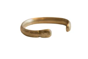 Antique African Bronze Alloy Snake Cuff Bracelet
