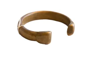 Antique African Bronze Snake Cuff Bracelet