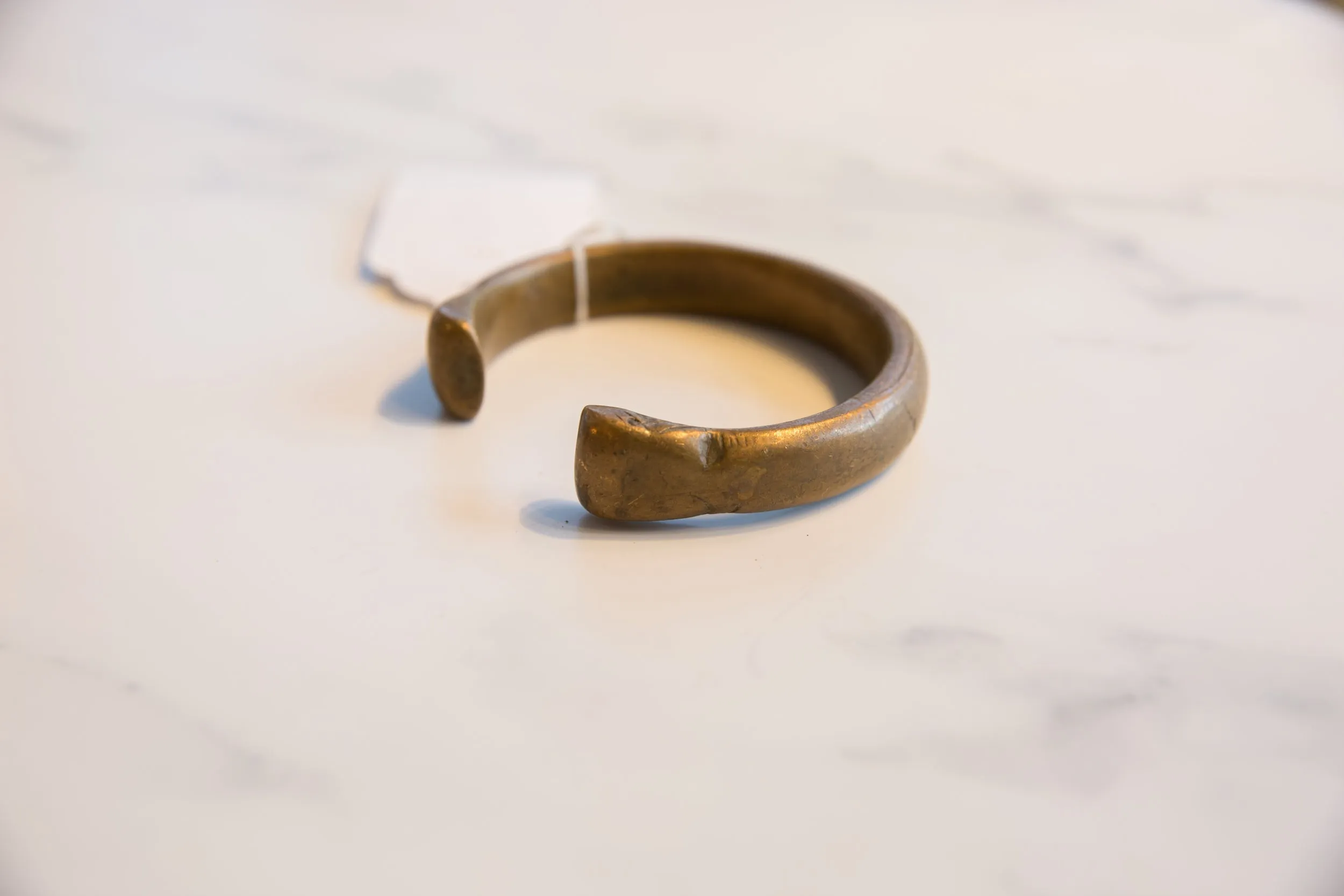 Antique African Bronze Snake Cuff Bracelet