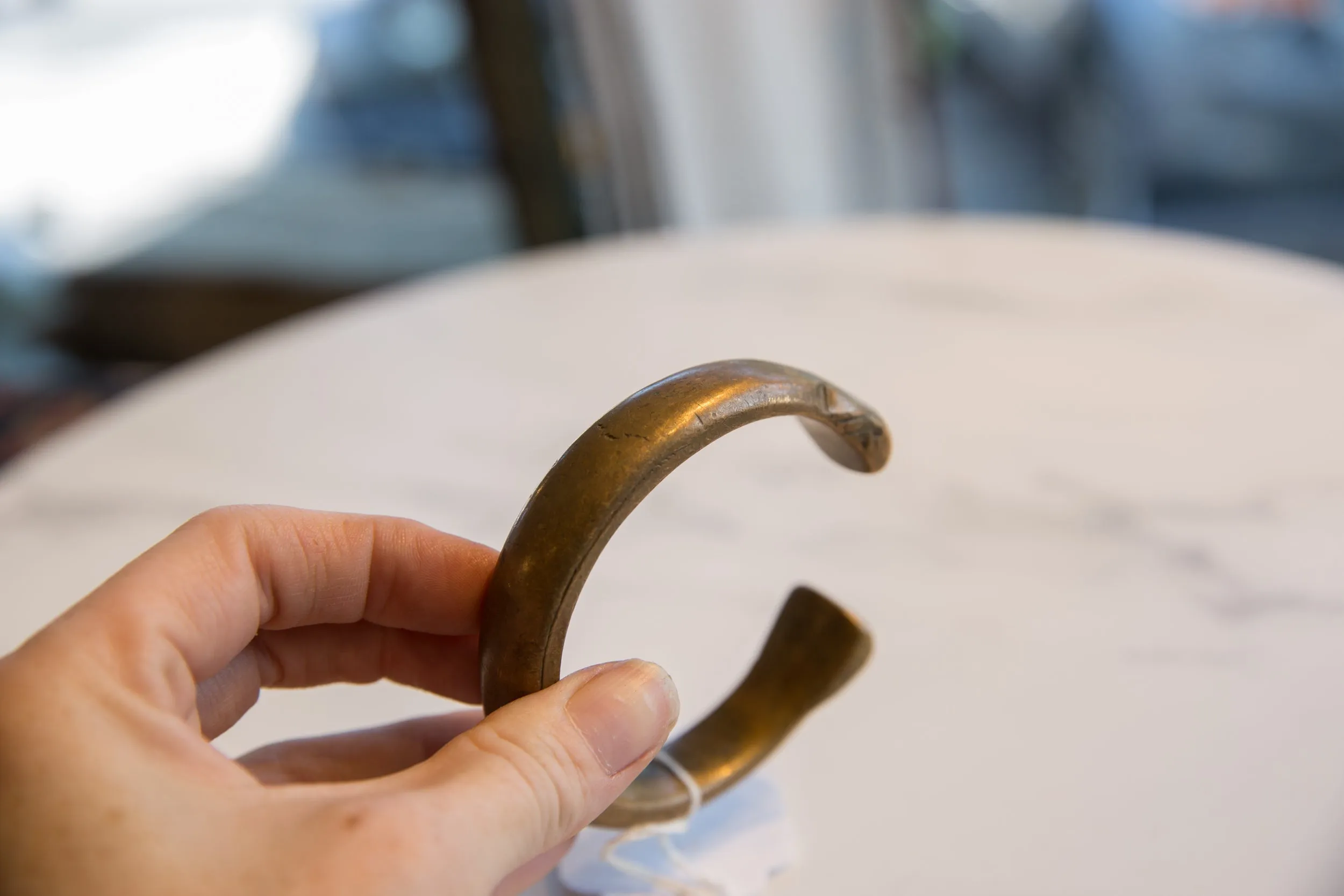 Antique African Bronze Snake Cuff Bracelet