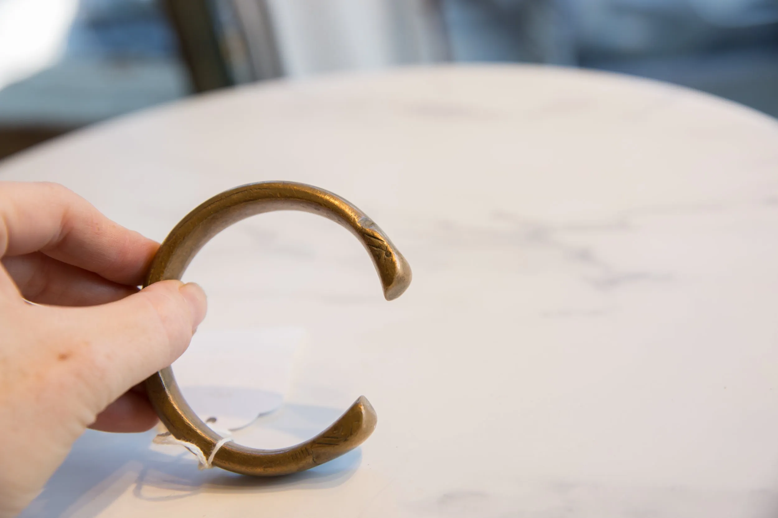Antique African Bronze Snake Cuff Bracelet