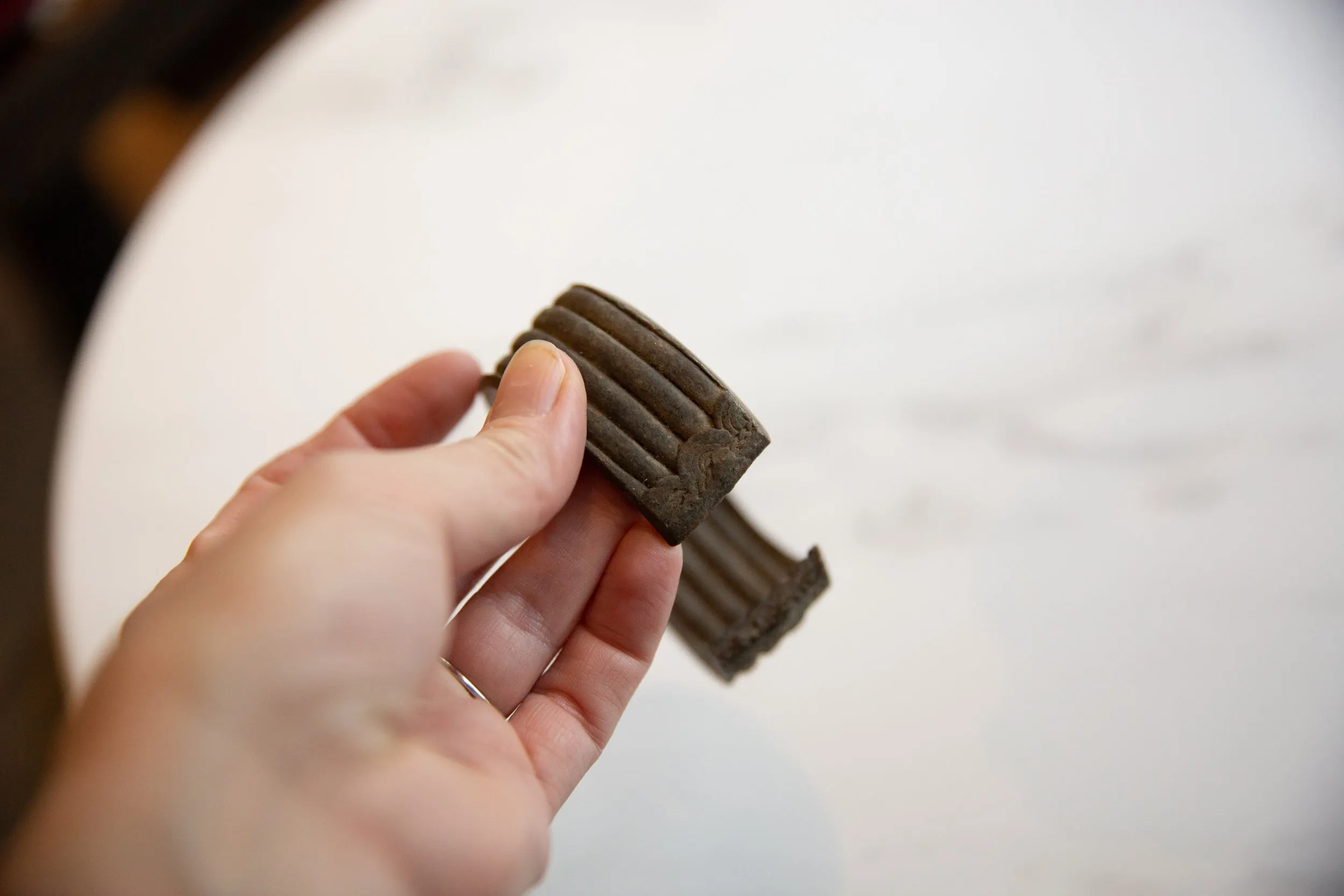 Antique African Bronze Stripe Design Cuff Bracelet