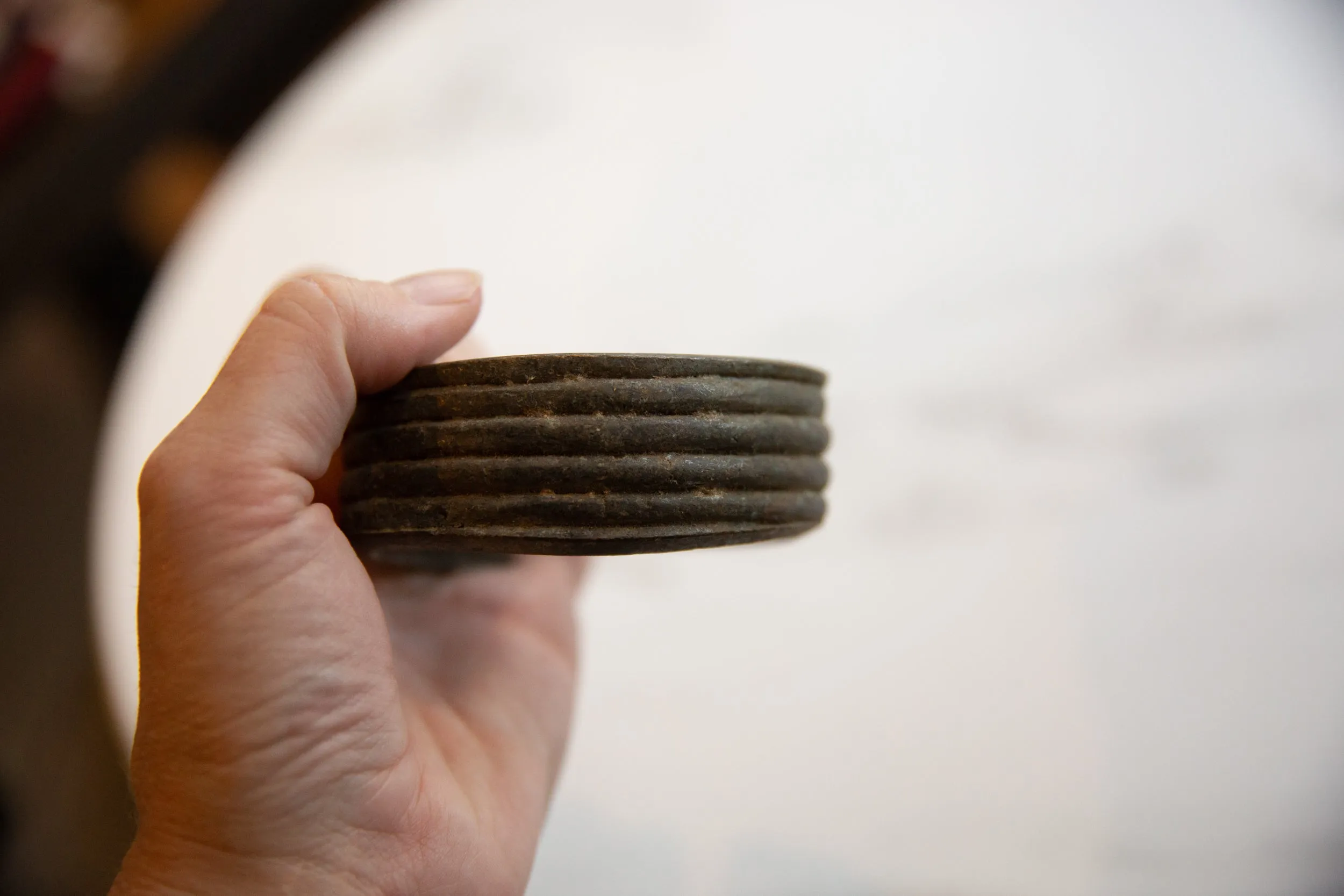 Antique African Bronze Stripe Design Cuff Bracelet