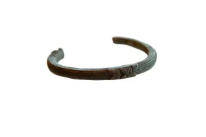 Antique African Copper Cuff Bracelet with Geometric Detailing