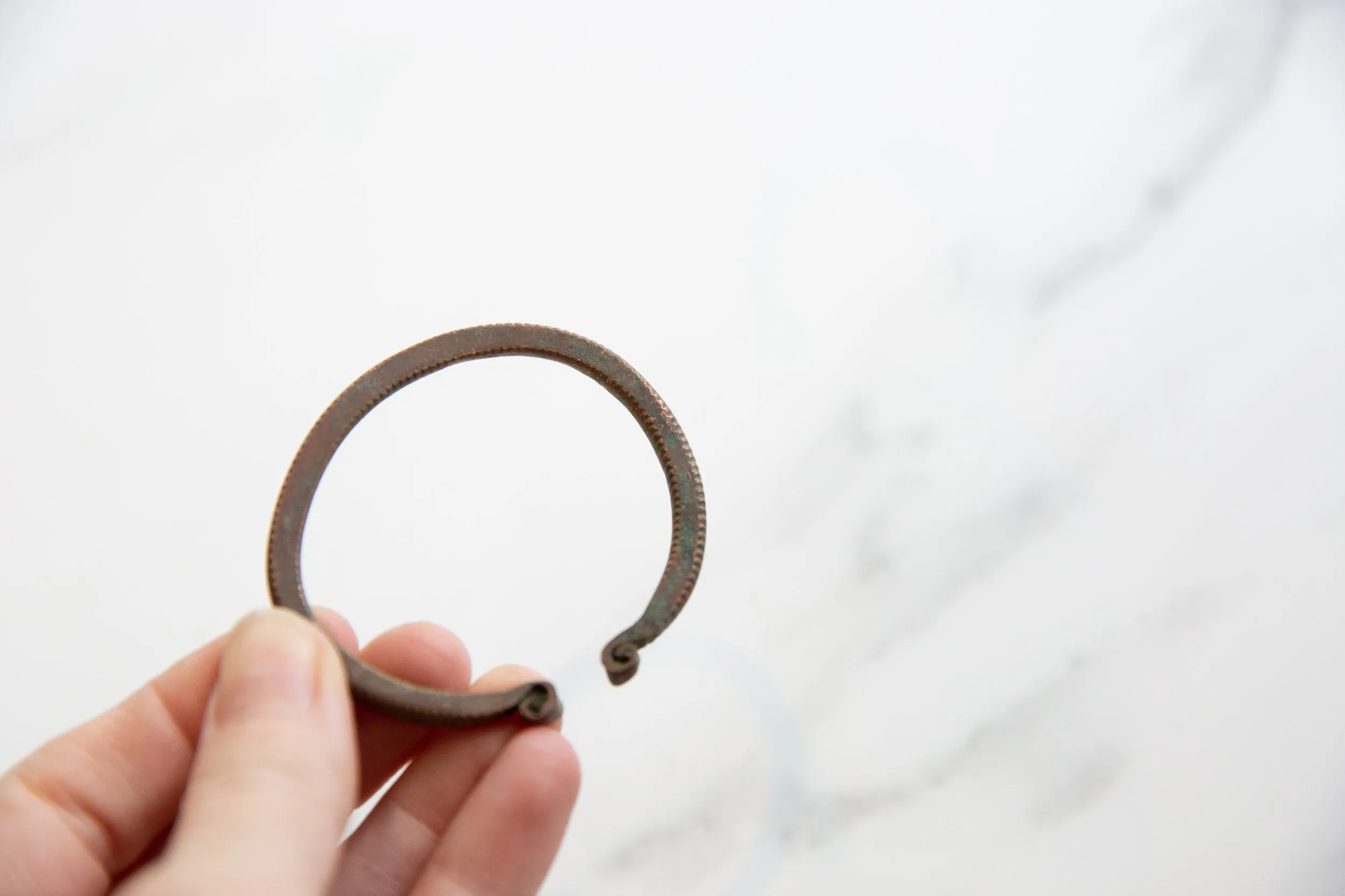 Antique African Copper Snake Bracelet Cuff