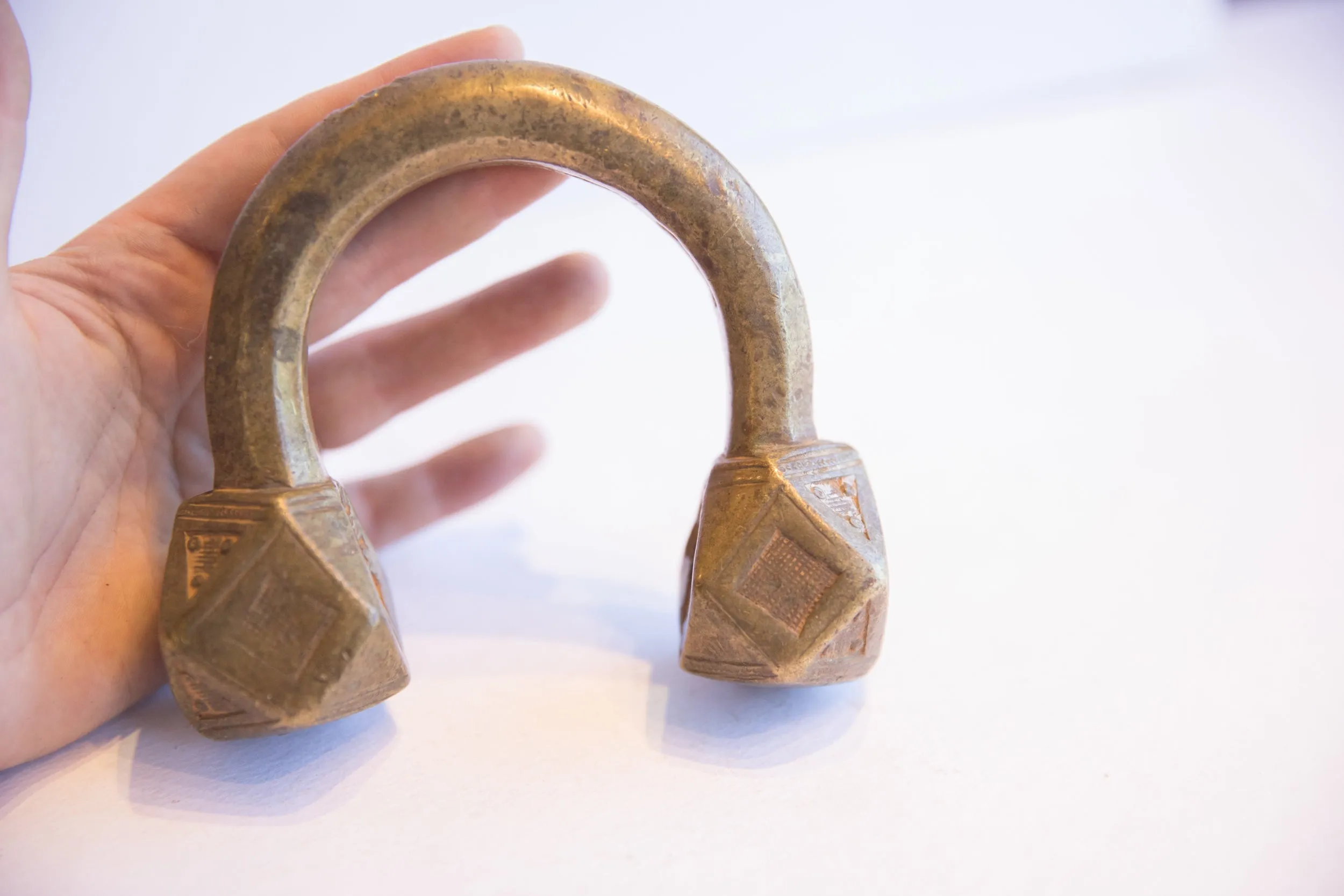 Antique African Geometric Base Cuff Bracelet