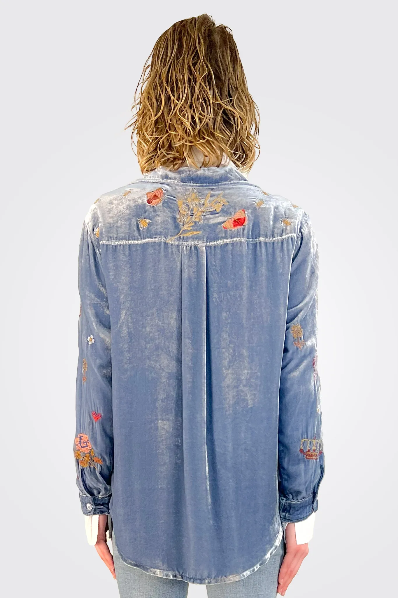 Aria Oversized Shirt - Denim Blue
