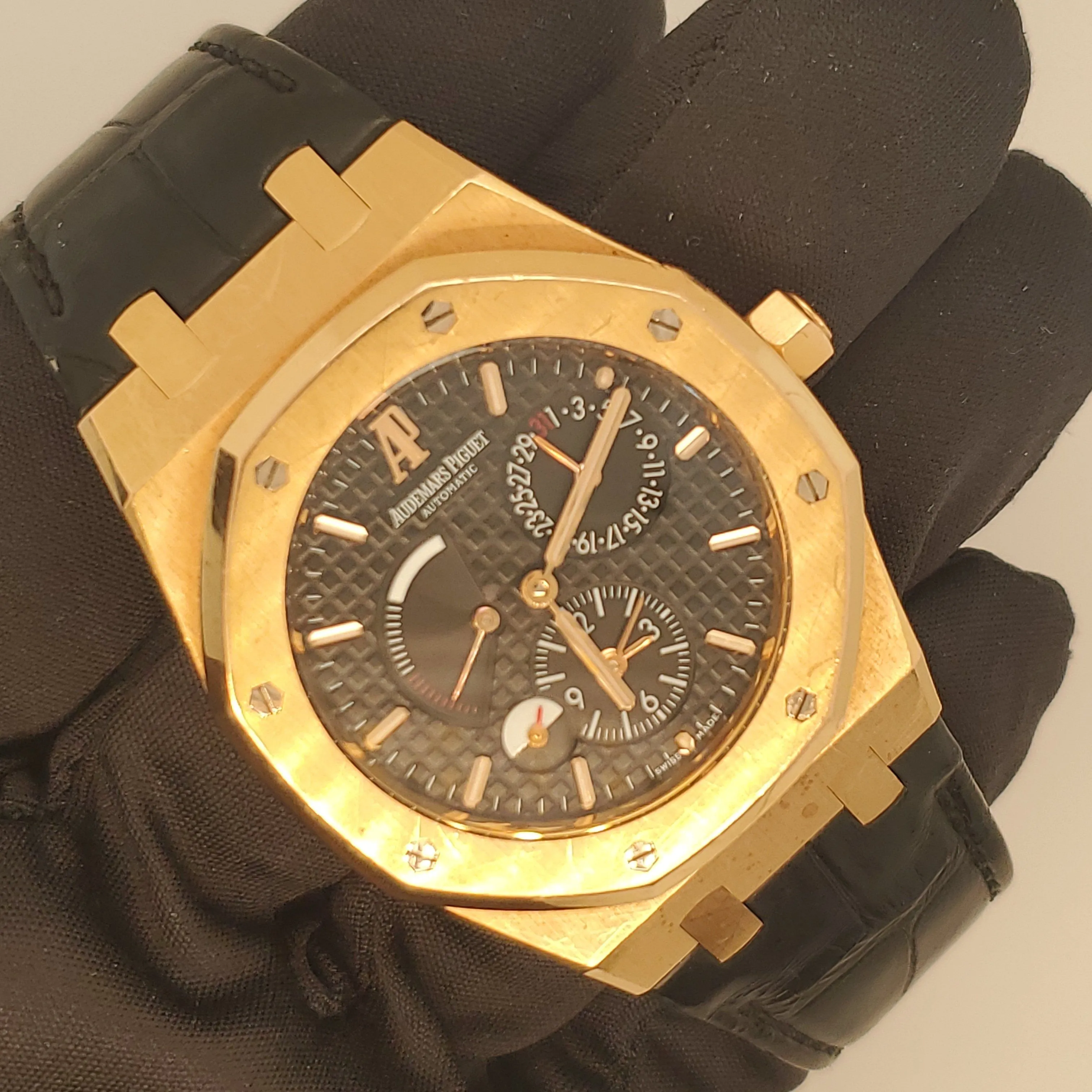 Audemars Piguet Royal Oak Dual Time 26120OR 18K Rose Gold Men's Watch W/Box & Papers