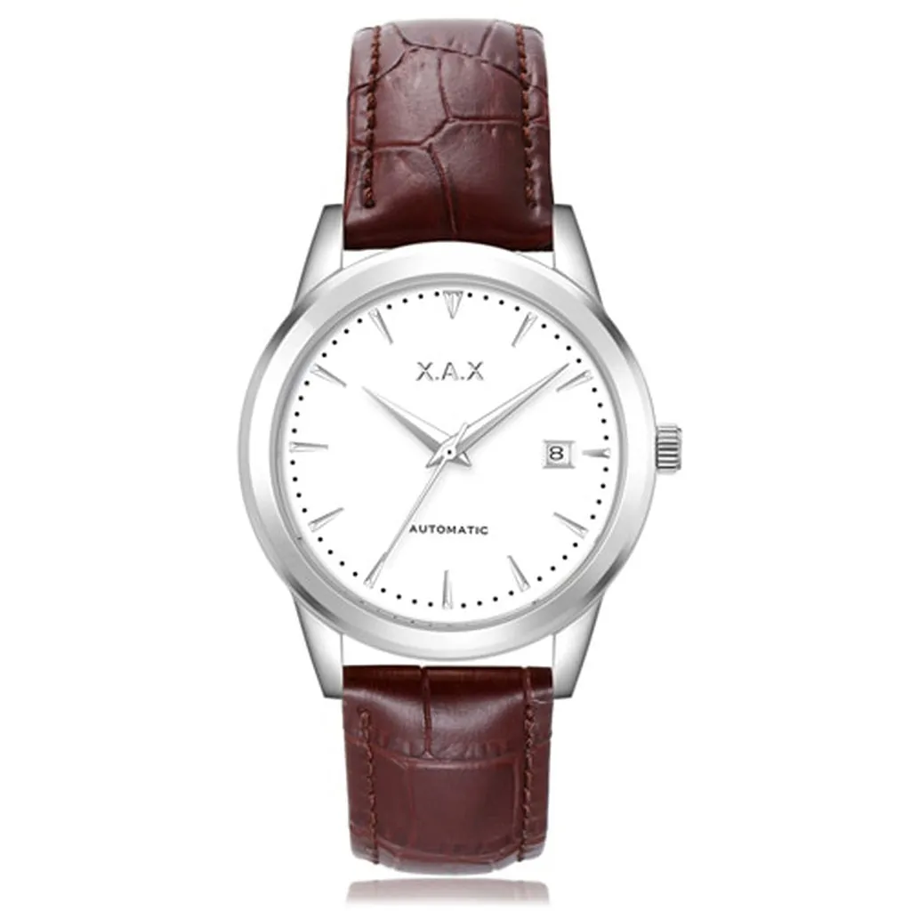 Automatic SelfWind Men Watch Stainless Steel Transparent Case WaterProof Date Movement Wristwatch Mechanism Relojes Para Hombre