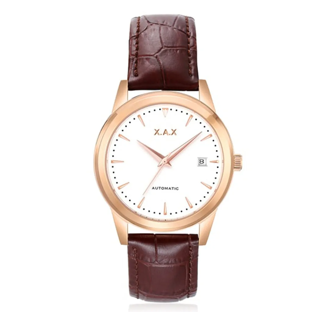 Automatic SelfWind Men Watch Stainless Steel Transparent Case WaterProof Date Movement Wristwatch Mechanism Relojes Para Hombre