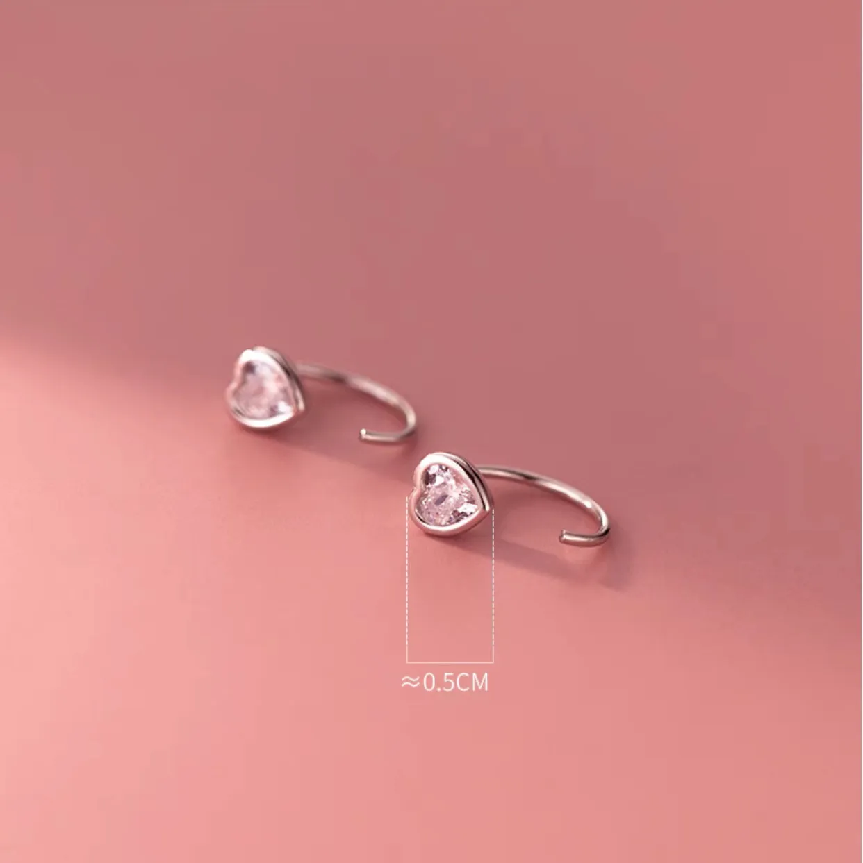 Backless Heart Shape Cuff Earrings-SH071