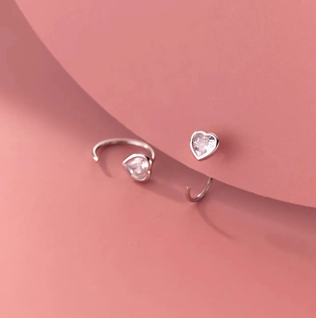 Backless Heart Shape Cuff Earrings-SH071