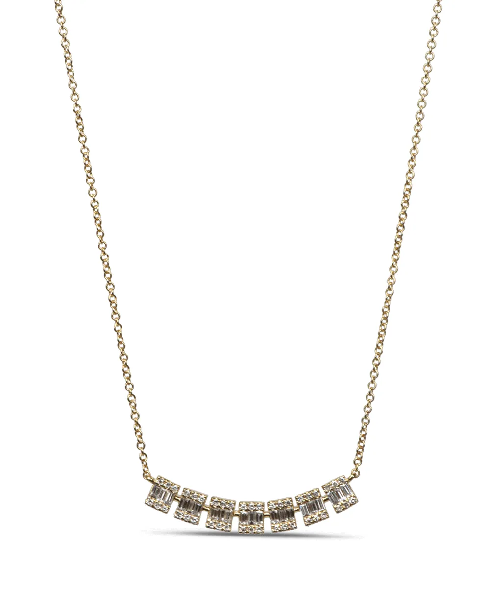 Baguette Diamond Bar Necklace