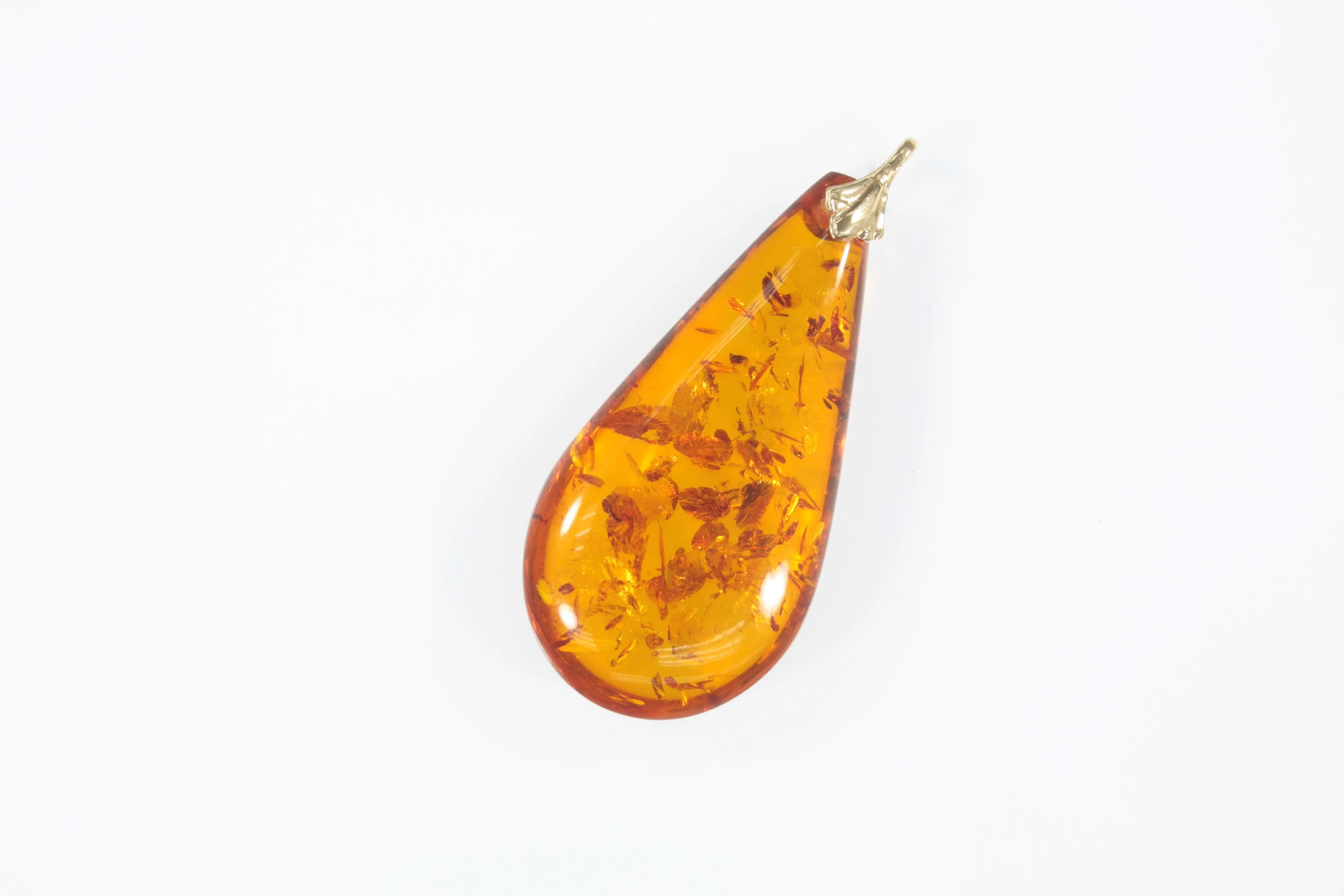 Baltic Amber 14K Yellow Gold Bail Pendant 2.2g