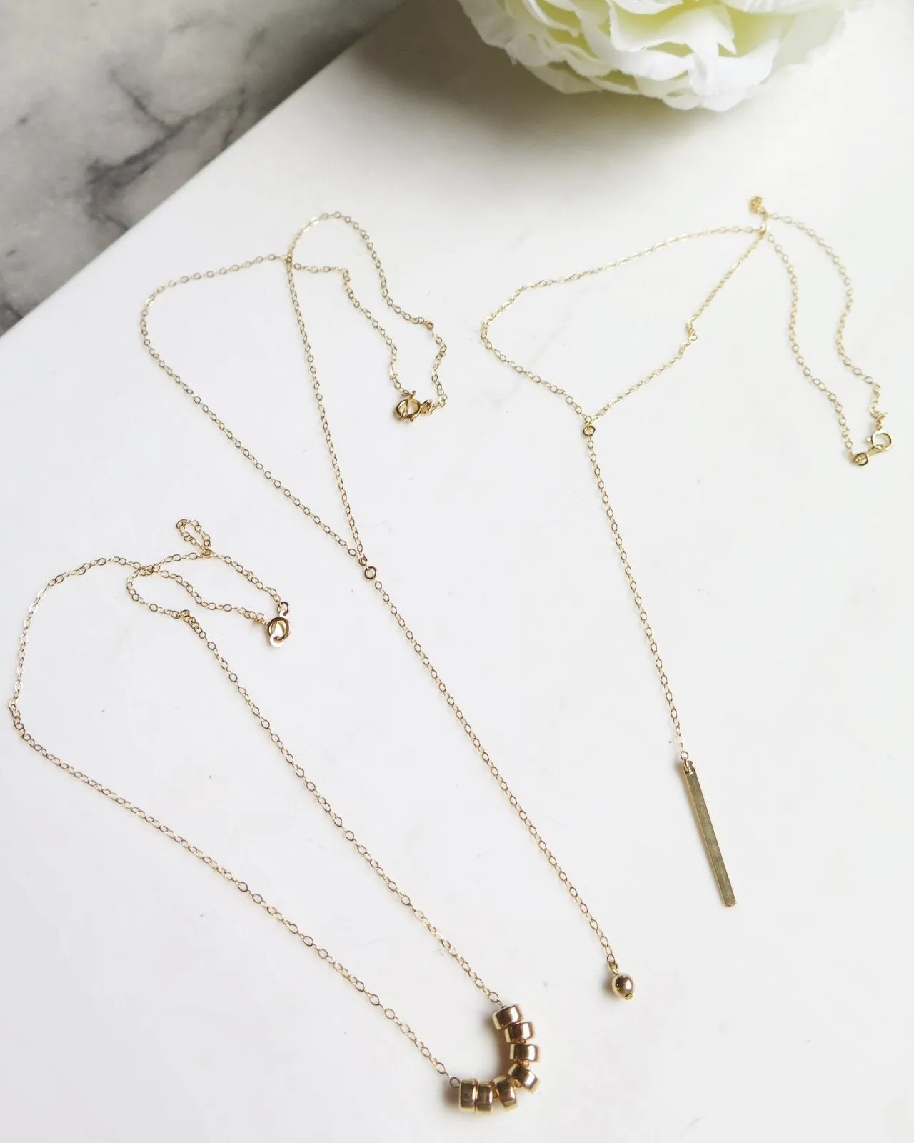 Bar Drop Necklace  - 14k Yellow Gold Fill