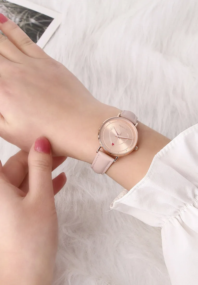 Be My Love  Rose Gold Leather Analogue Watch  (Pink)