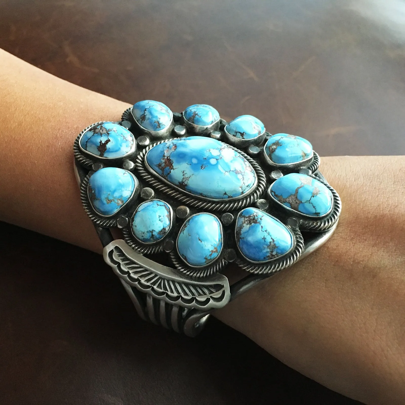 Beautiful Handmade Desert Lavender Large Flower Statement Sterling Bracelet