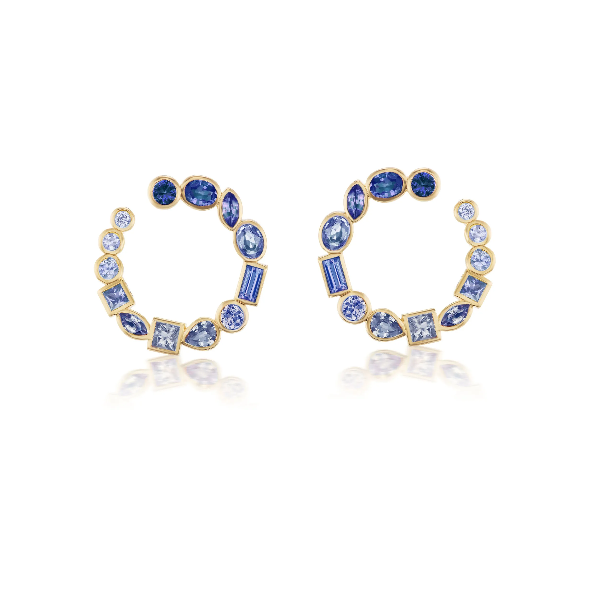 Bezel Crescent earrings