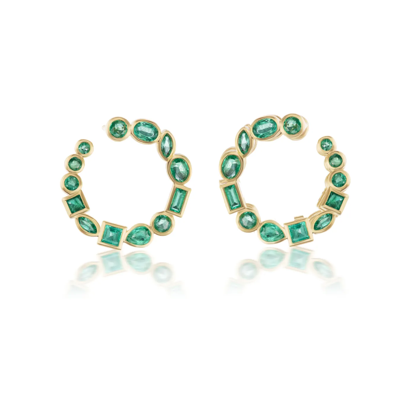 Bezel Crescent earrings