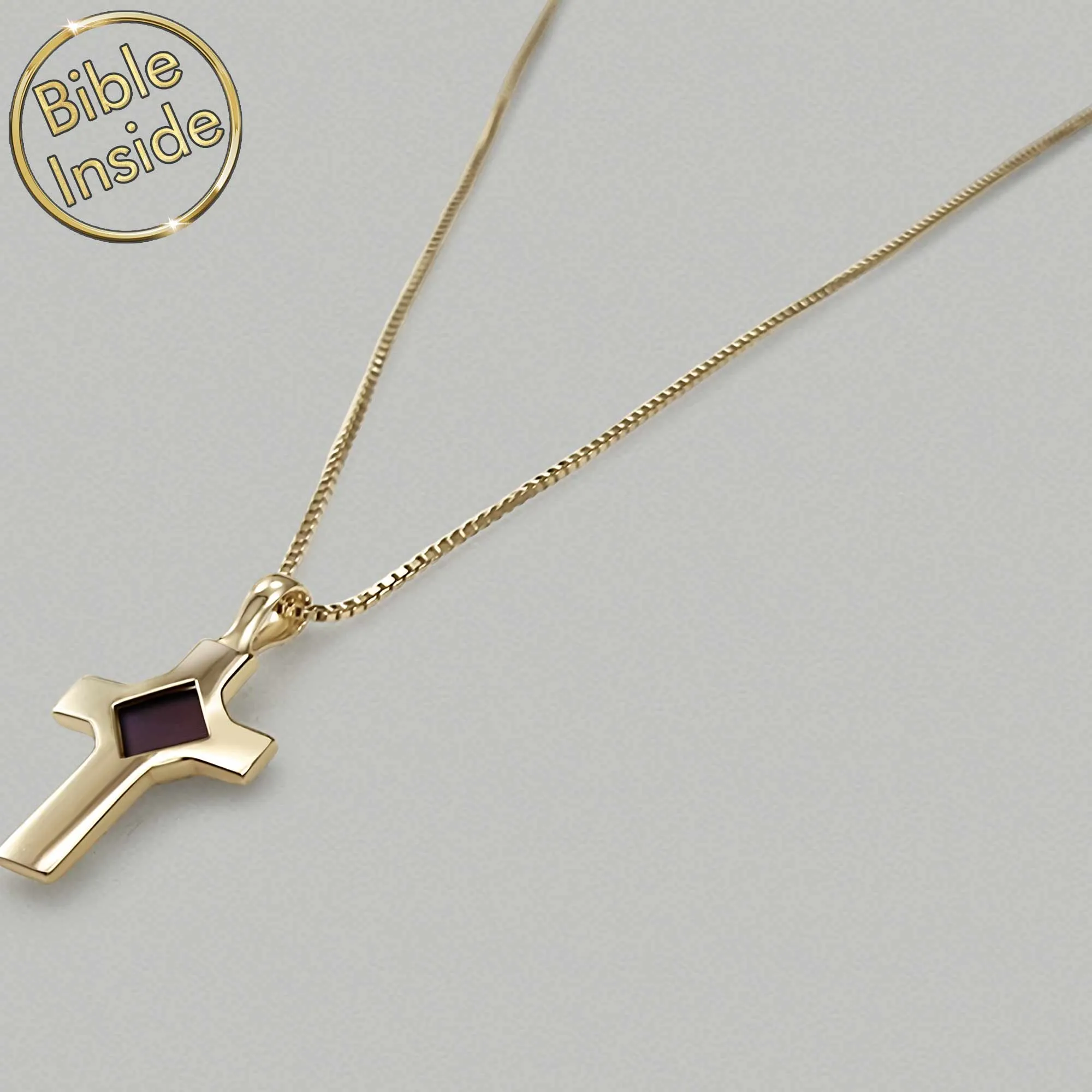 Biblical Necklace With Nano Holy Bible - Petite Cross Necklace