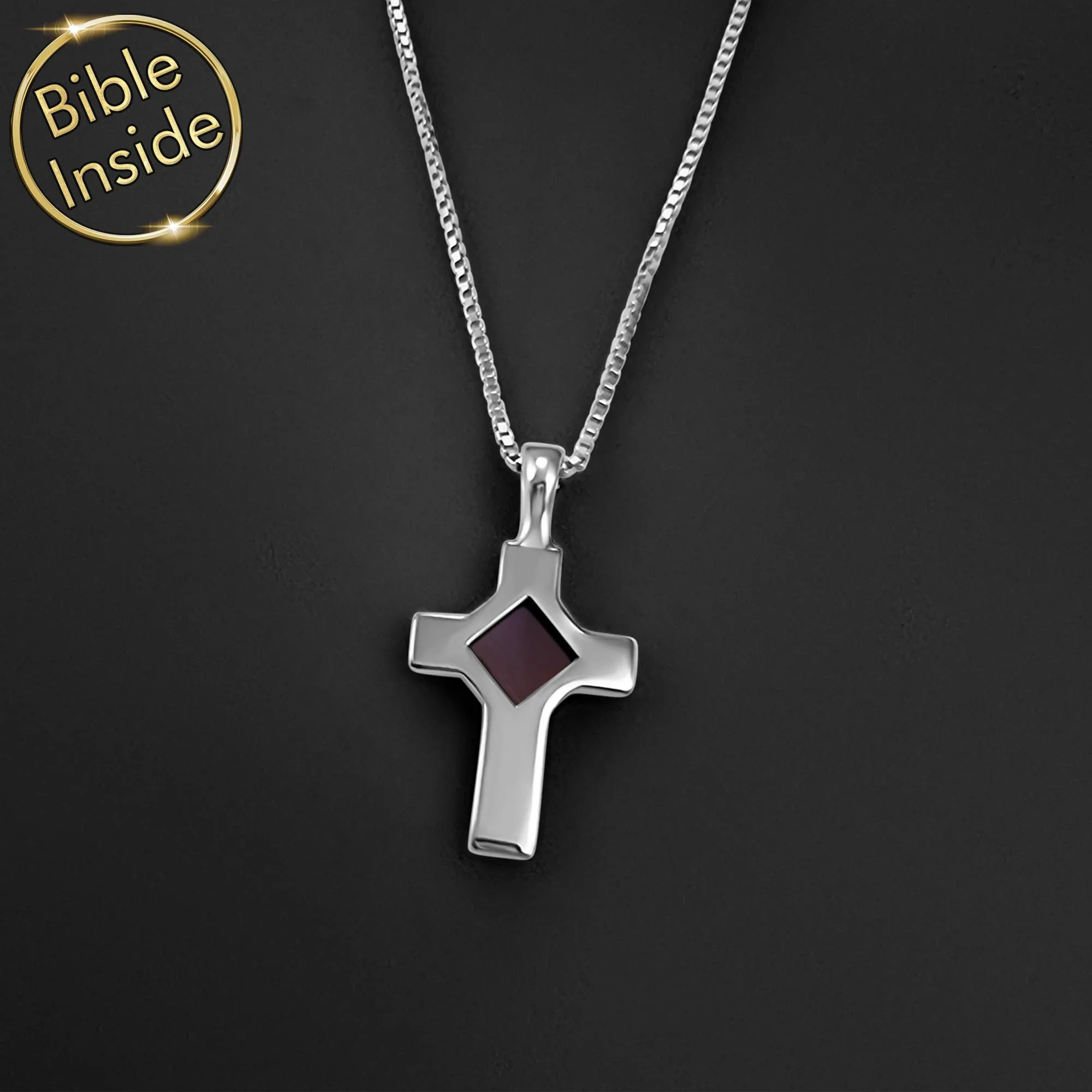 Biblical Necklace With Nano Holy Bible - Petite Cross Necklace