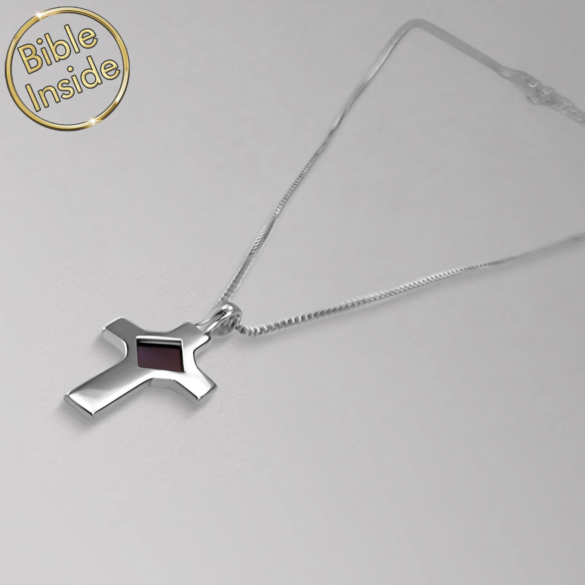 Biblical Necklace With Nano Holy Bible - Petite Cross Necklace