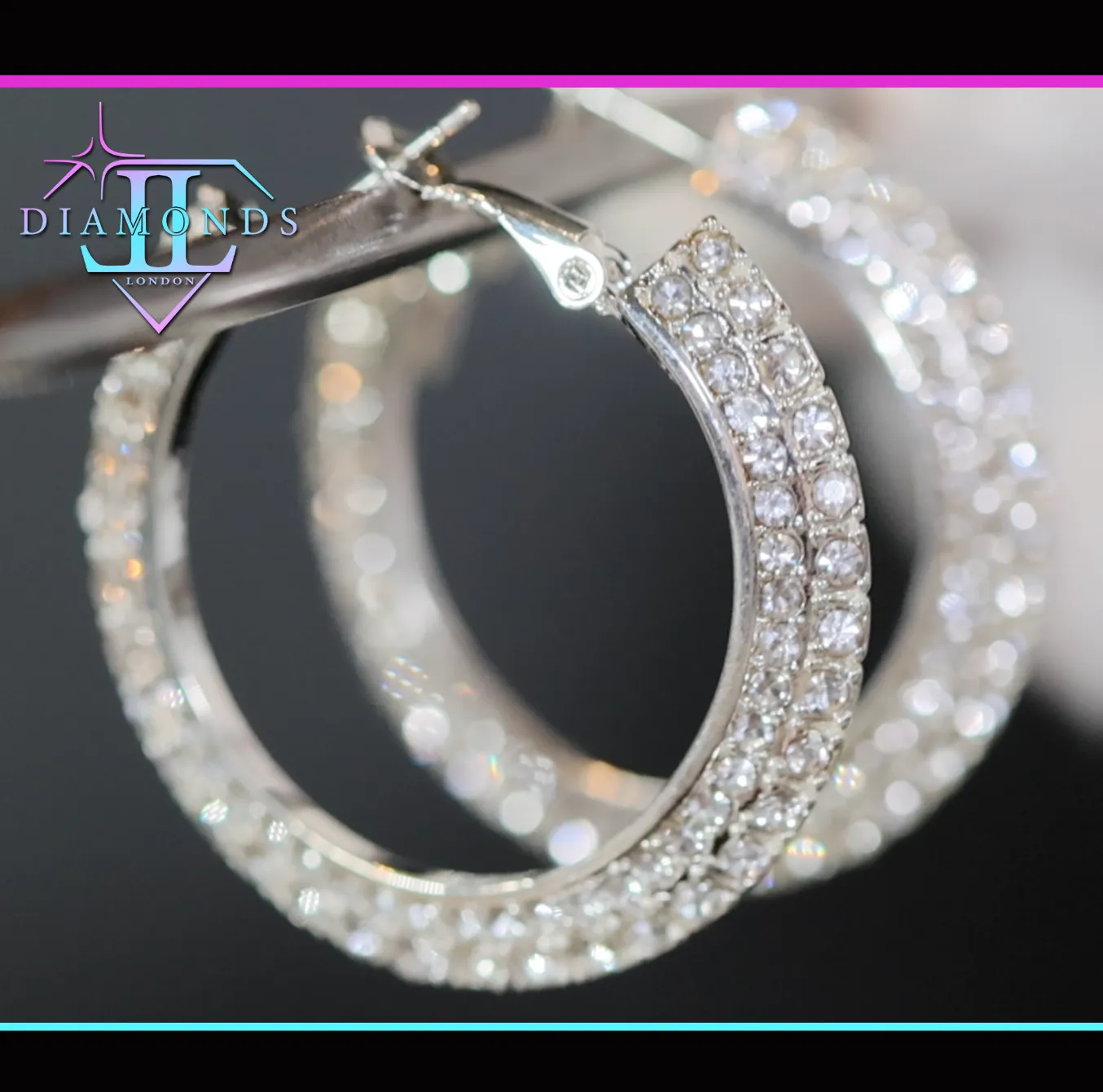 Big Hoop Earrings | Diamond Earrings | Womens Earrings | Big Diamond Earrings | Diamond Hoop Earrings