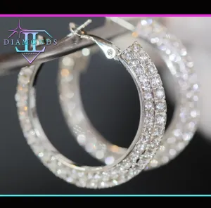Big Hoop Earrings | Diamond Earrings | Womens Earrings | Big Diamond Earrings | Diamond Hoop Earrings