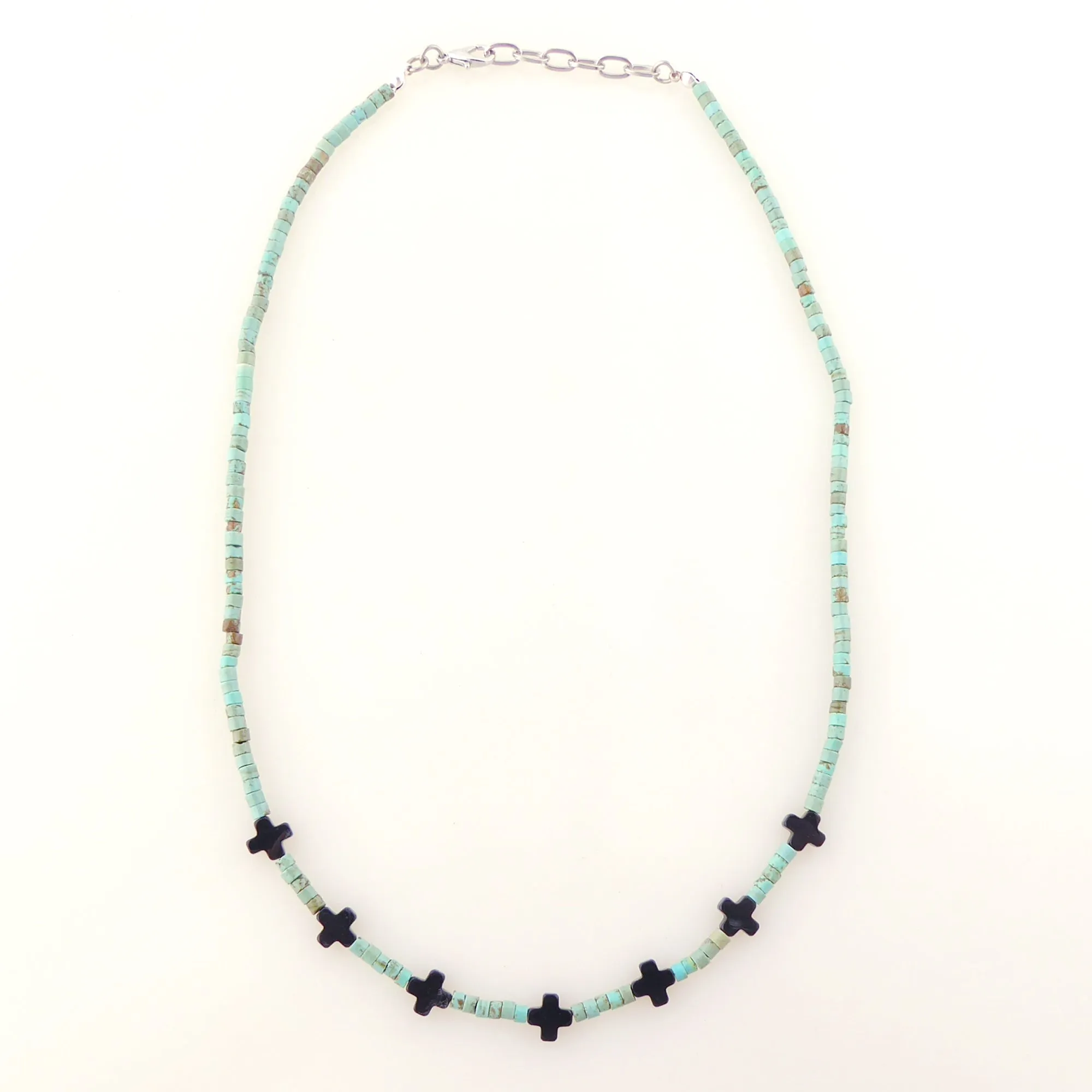 Black mini cross necklace