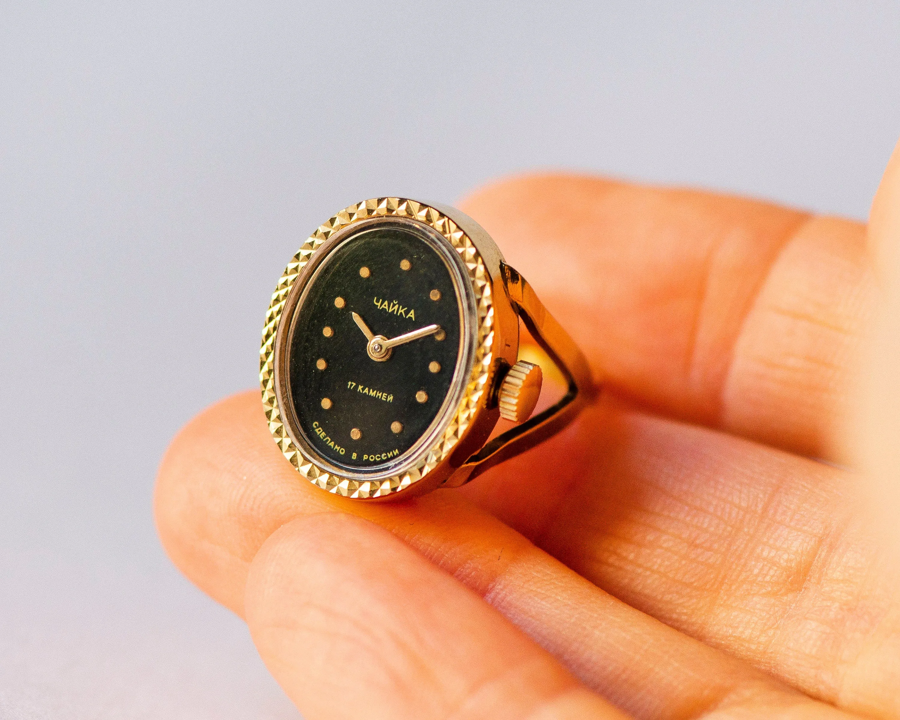 Black women watch ring Seagull, unused gold shade lady ring watch jewelry, cocktail accessory oval ring watch graduation gift watch ring