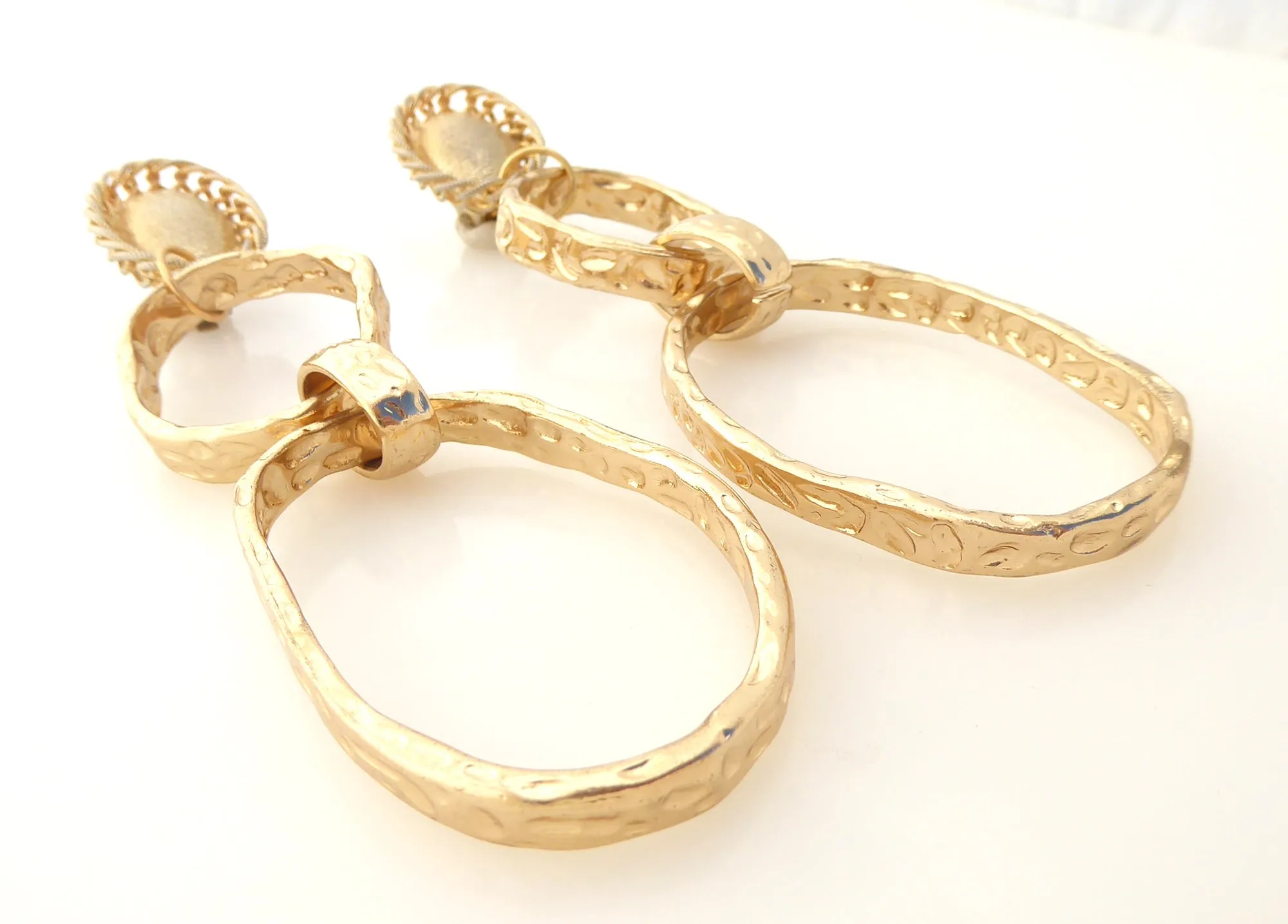 Blair hammered oval earrings