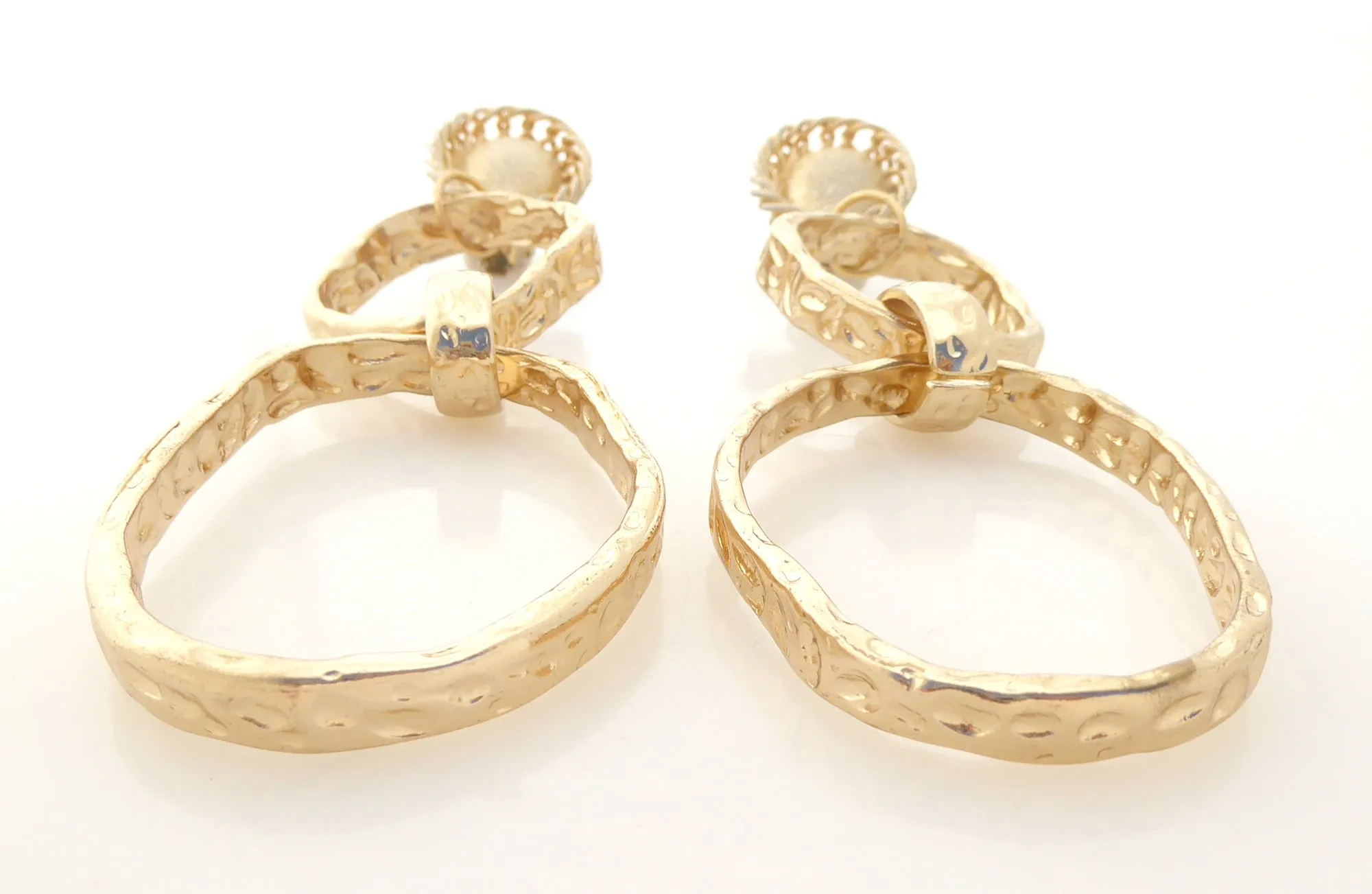 Blair hammered oval earrings