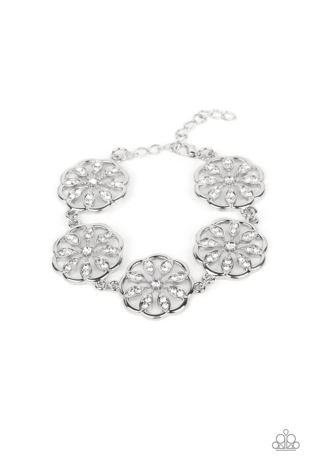 Blooming Bling - White Rhinestone Bracelet