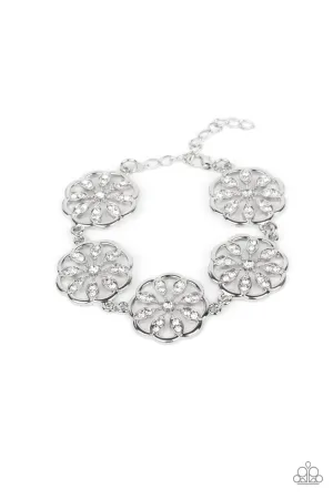 Blooming Bling - White Rhinestone Bracelet