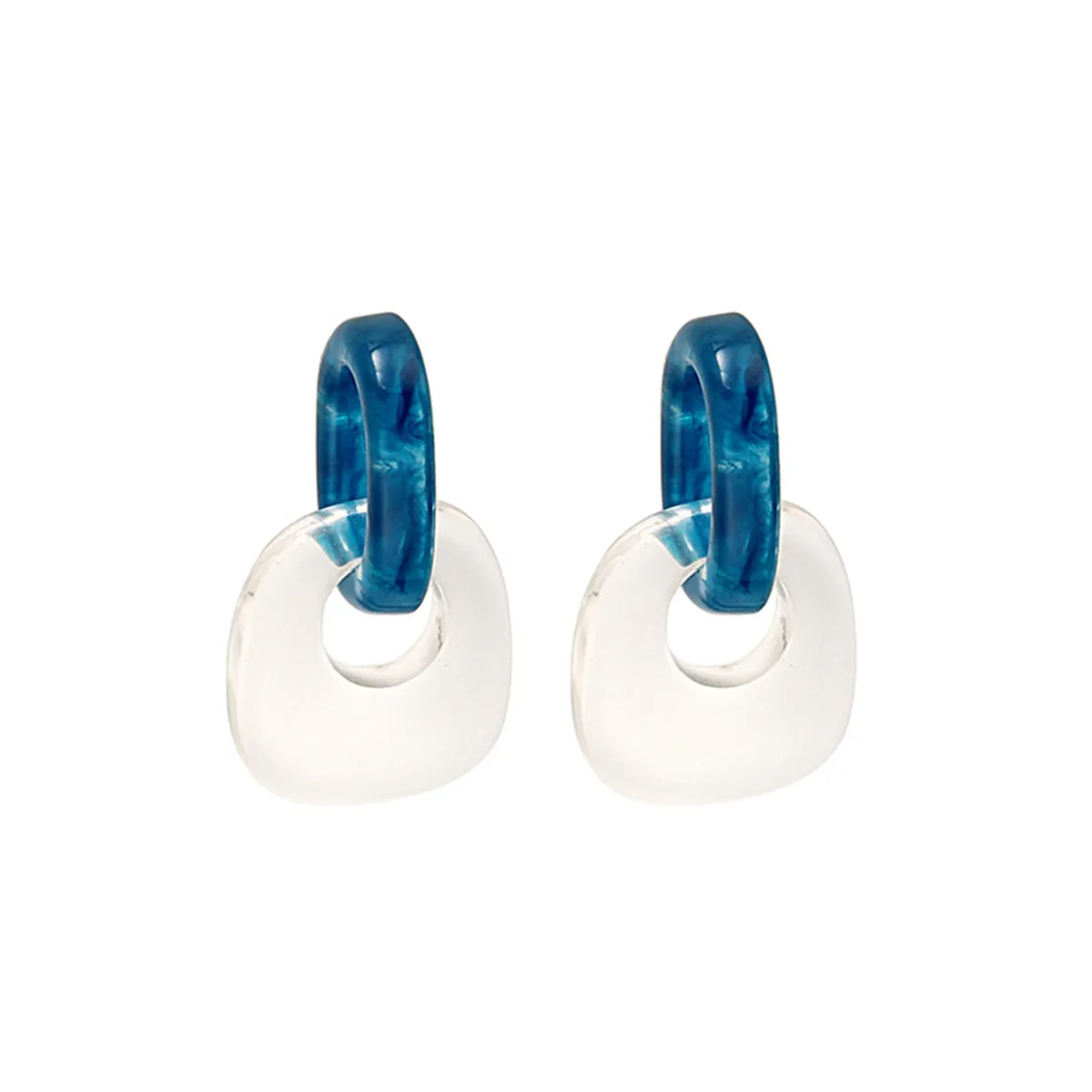 Blue & Clear Catch Drop Earrings