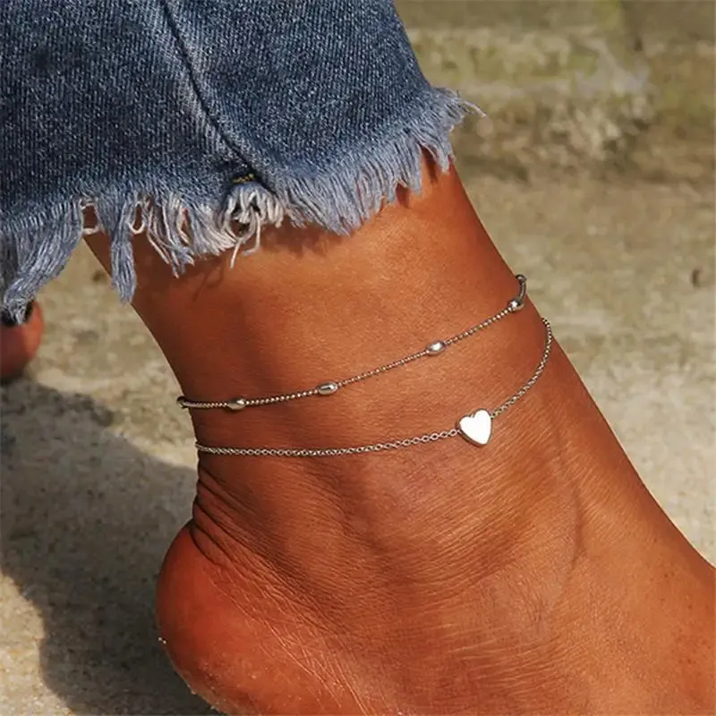 Bohemia Anklets for Women Summer Beach Foot Chains Boho Beads Butterfly Bracelet Charm Anklet Set Ankle Jewelry Accessories