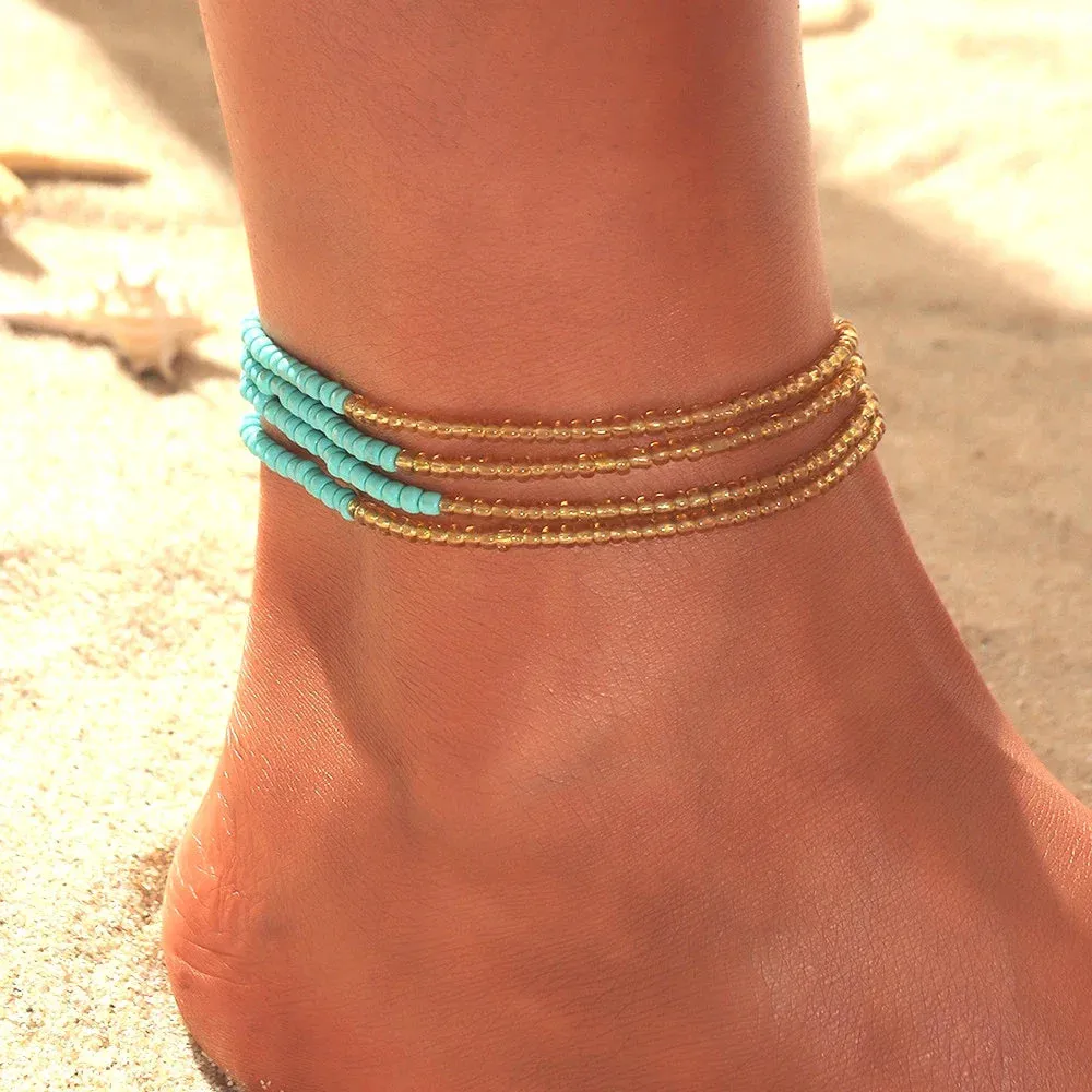 Bohemia Beads Ankle Bracelet Body Jewelry Summer Handmade Beach Anklets For Women Waistchain Foot Chain Girls Accessories Gifts