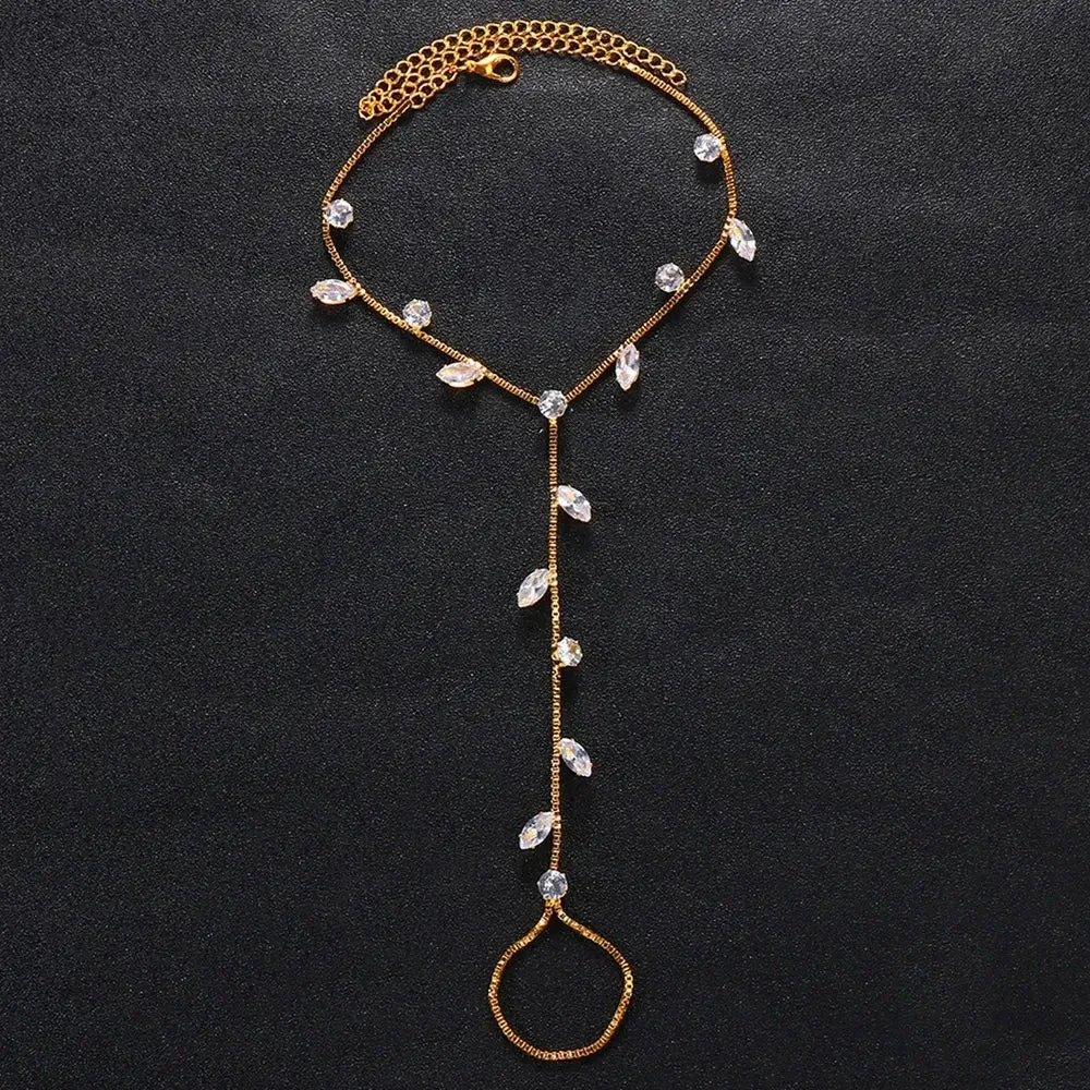 Bohemian Crystal Anklet Toe Bracelet