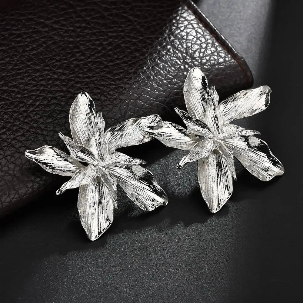 Bohemian Geometric Gold Color Ginkgo Biloba Leaf Shape Drop Earrings for Women Statement Ear Jewelry Accessories Punk
